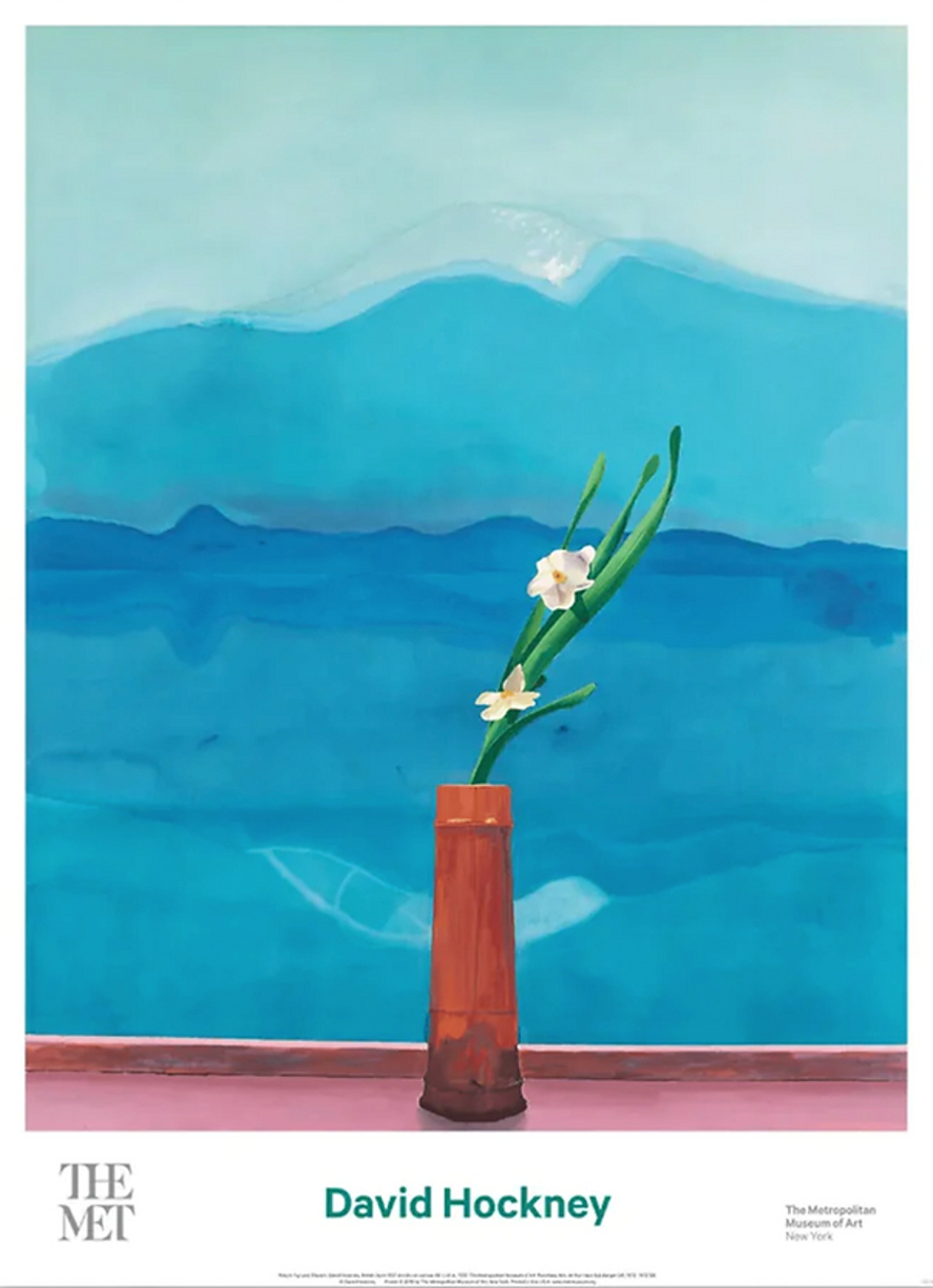 Mount Fuji And Flowers by David Hockney