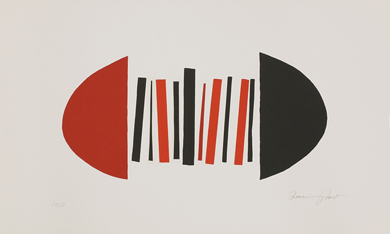 Red and Black Squeeze – Screenprint and Collage by Terry Frost