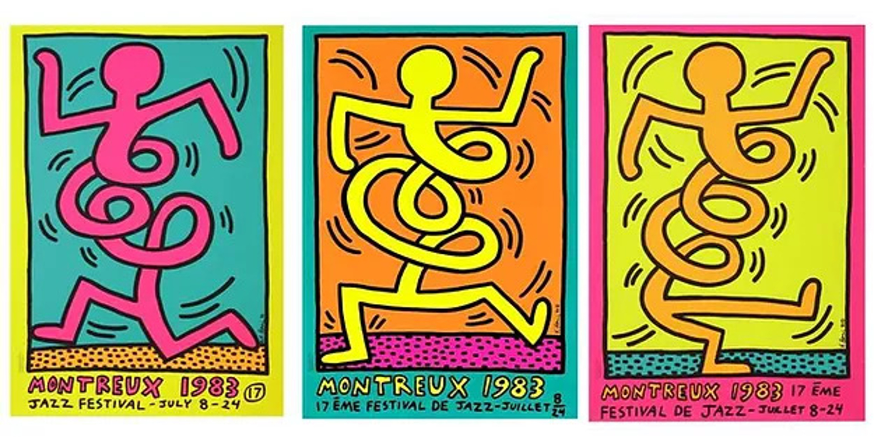 Montreux Jazz Festival – Set Of Three Screenprints by Keith Haring