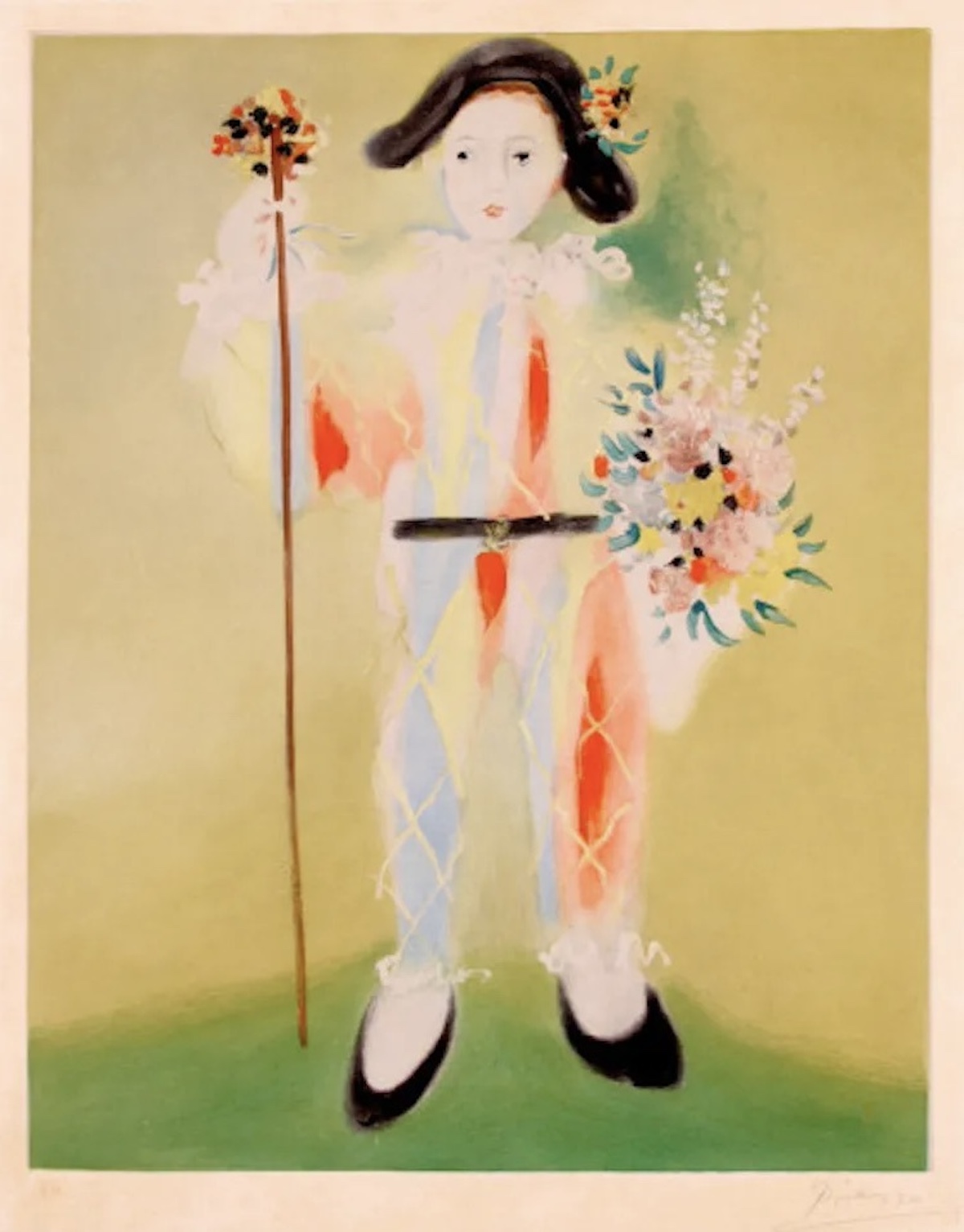 Le Petit Pierrot aux Fleurs by Pablo Picasso