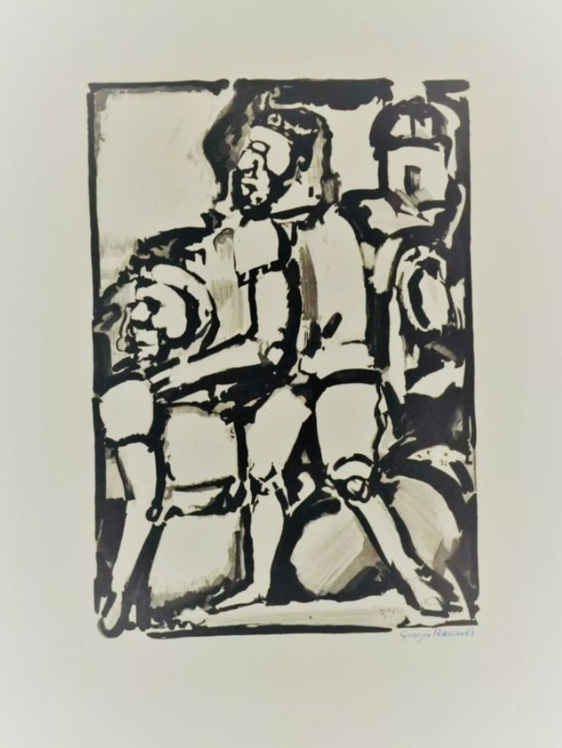 Homme Conduisant Me Autre W. 340 by Georges Rouault