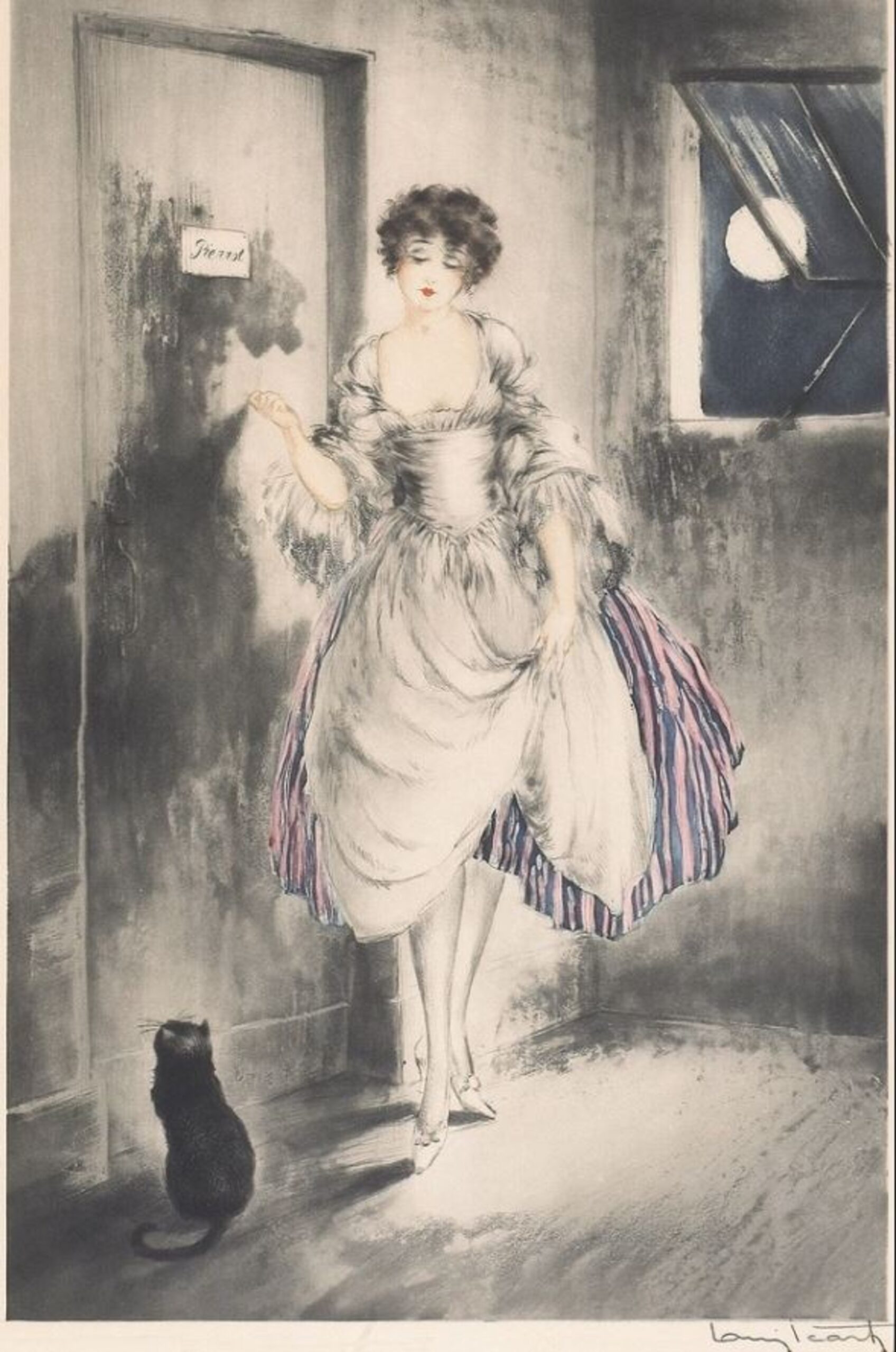 Pierrette By Moonlight by Louis Icart