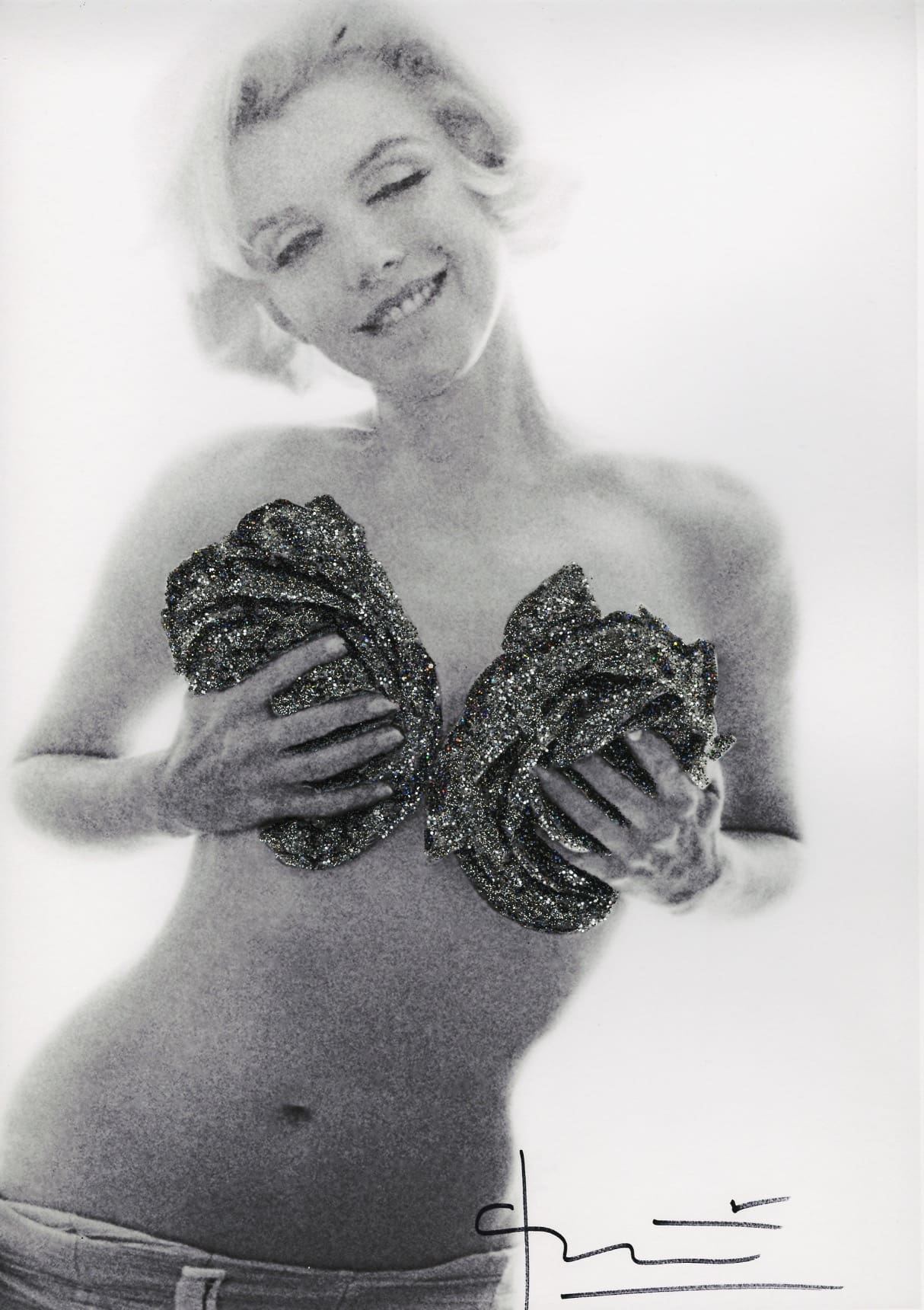 Marilyn Black silver wink roses by Bert Stern