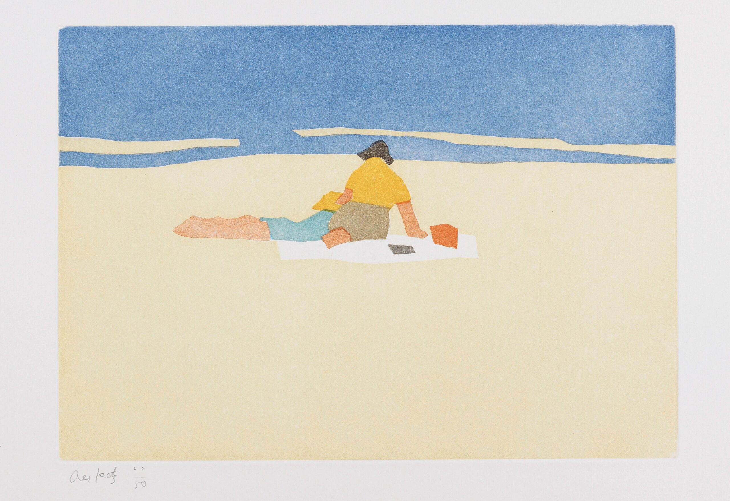 Figures on beach by Alex Katz