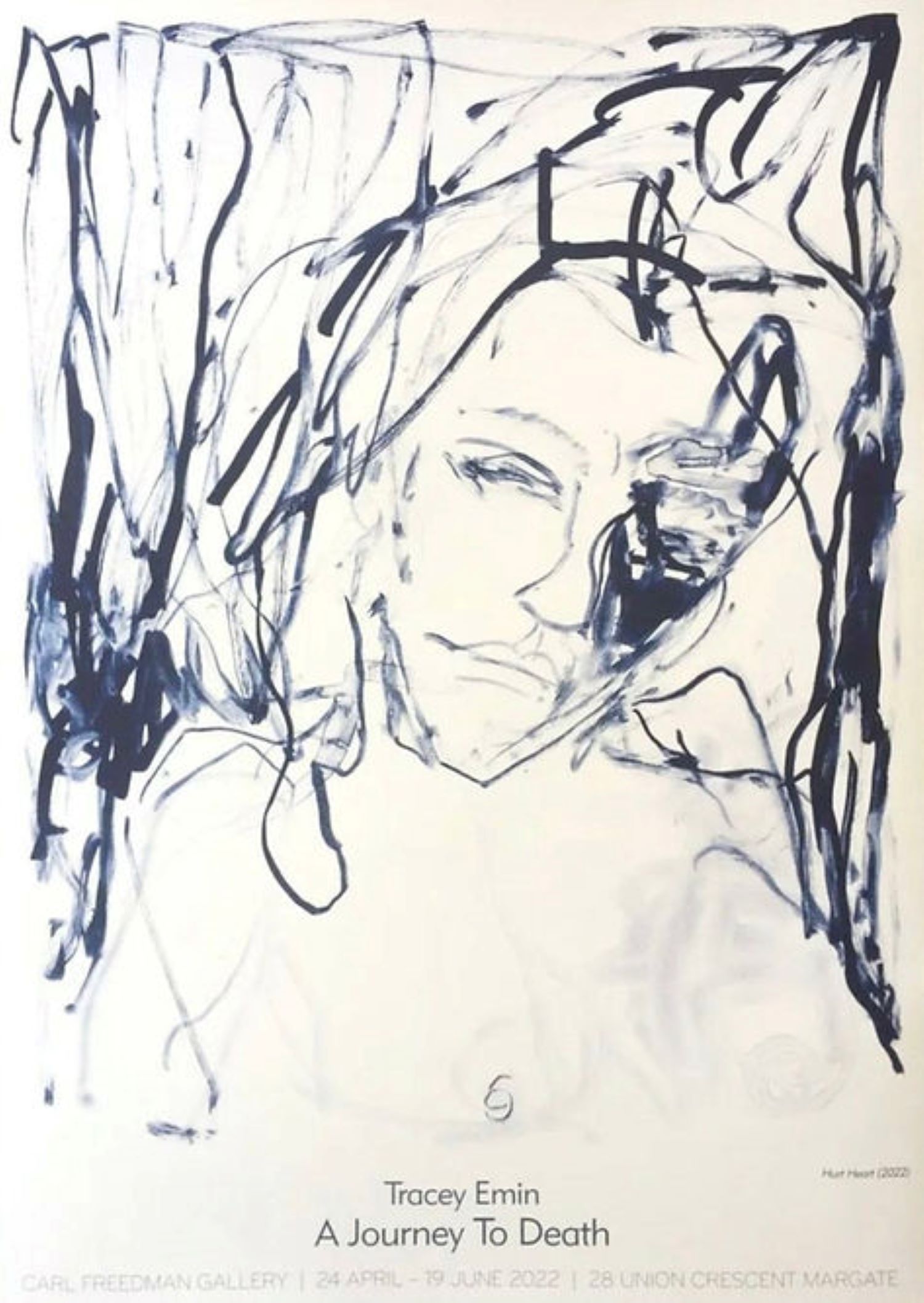 A Journey to Death Exhibition Poster – Carl Freedman (Hurt Heart) by Tracey Emin