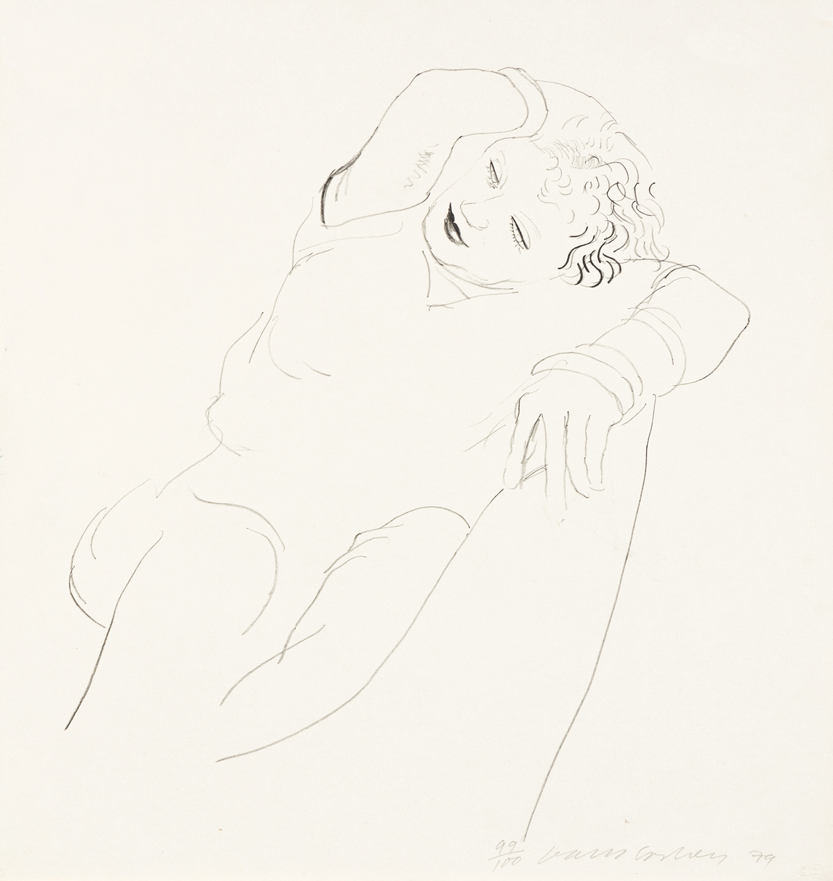 Celia Reclining by David Hockney