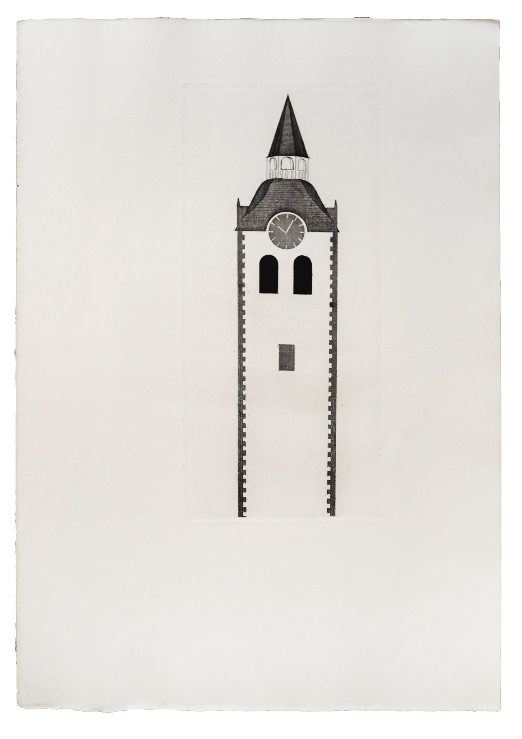 The Church Tower and Clock by David Hockney