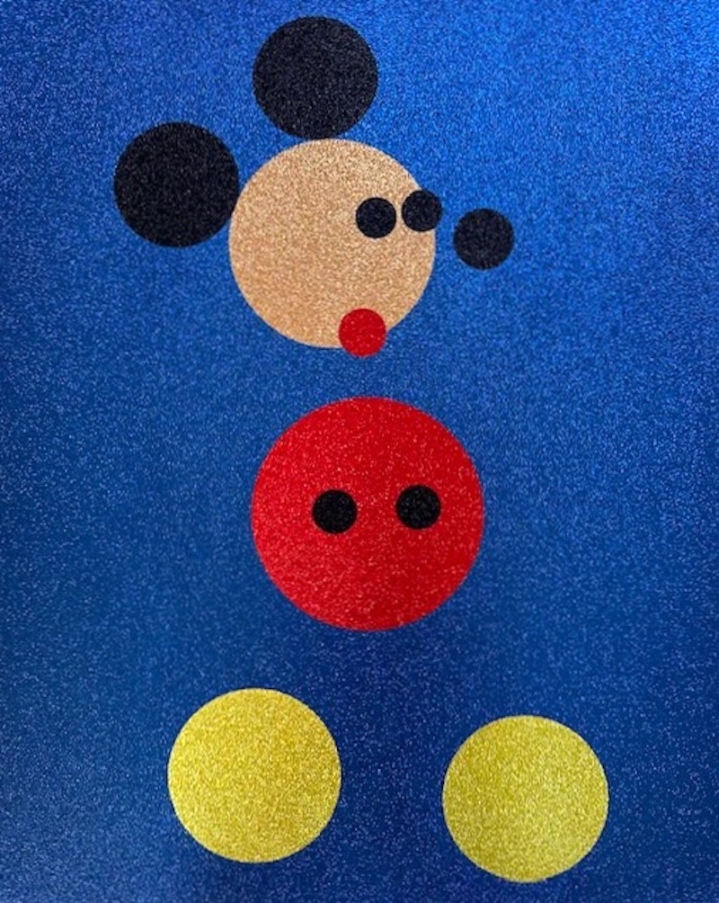 Mickey (Blue Glitter) by Damien Hirst