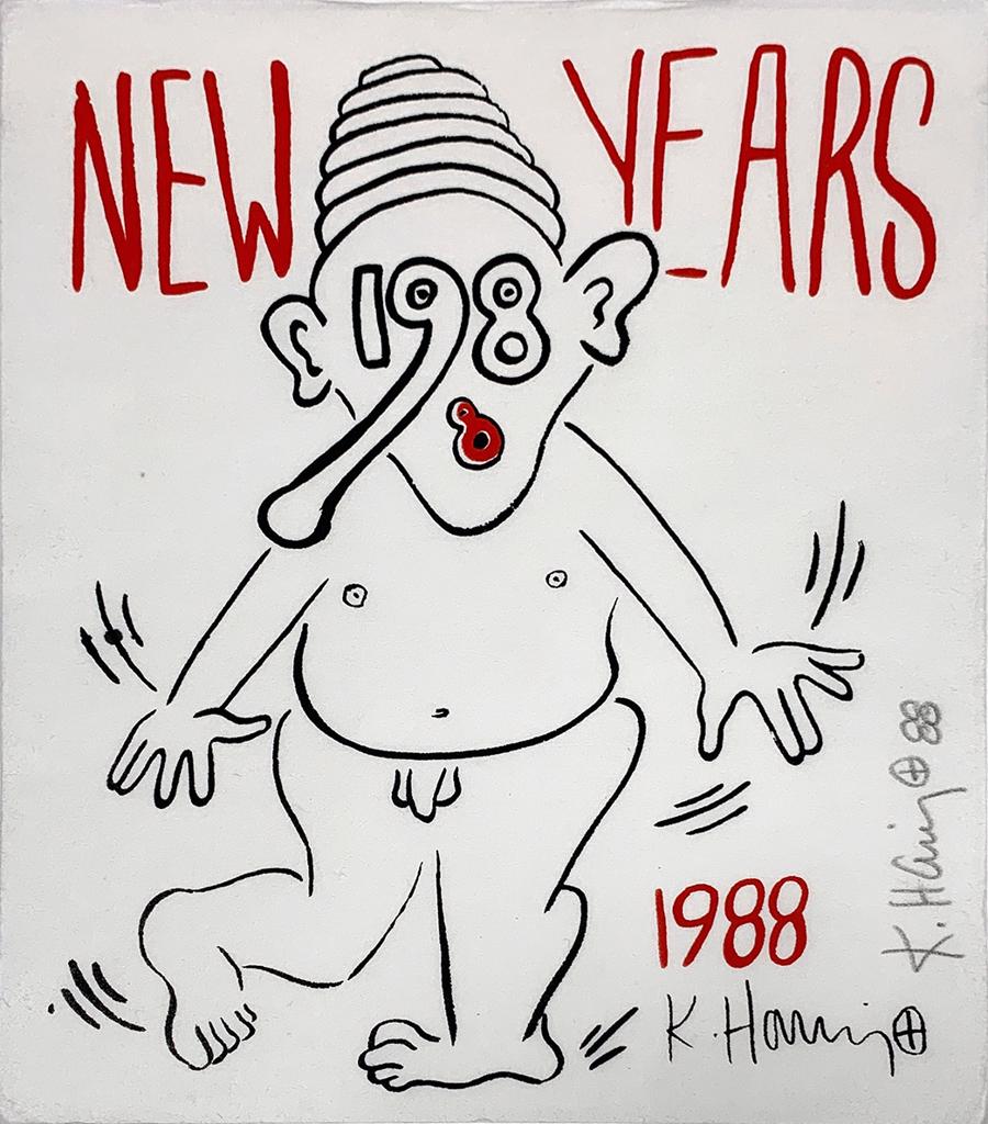 New Year’s Invitation ’88 (Nude) by Keith Haring