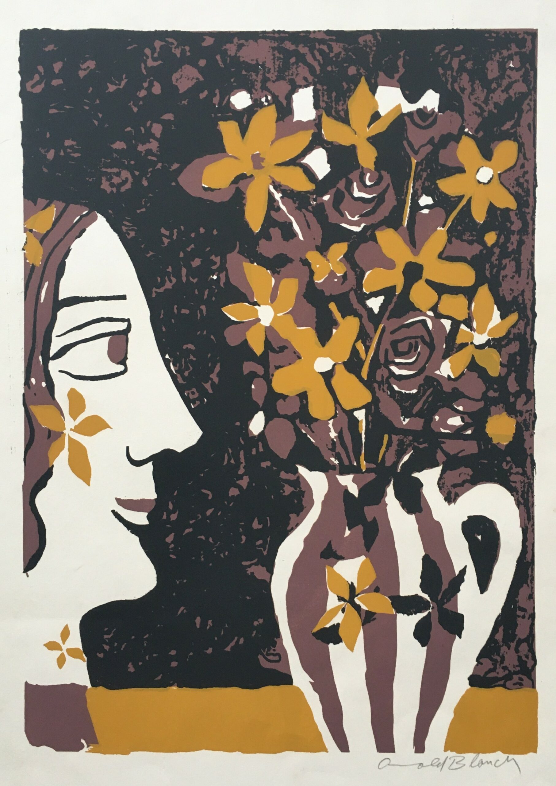 Woman with Flowers by Arnold Blanch