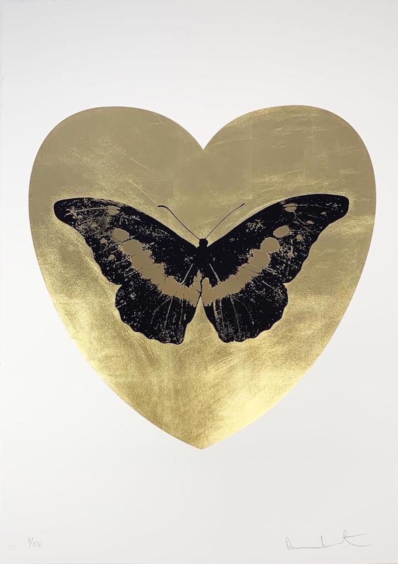 I Love You – Gold Leaf/ Black/ Cool Gold by Damien Hirst