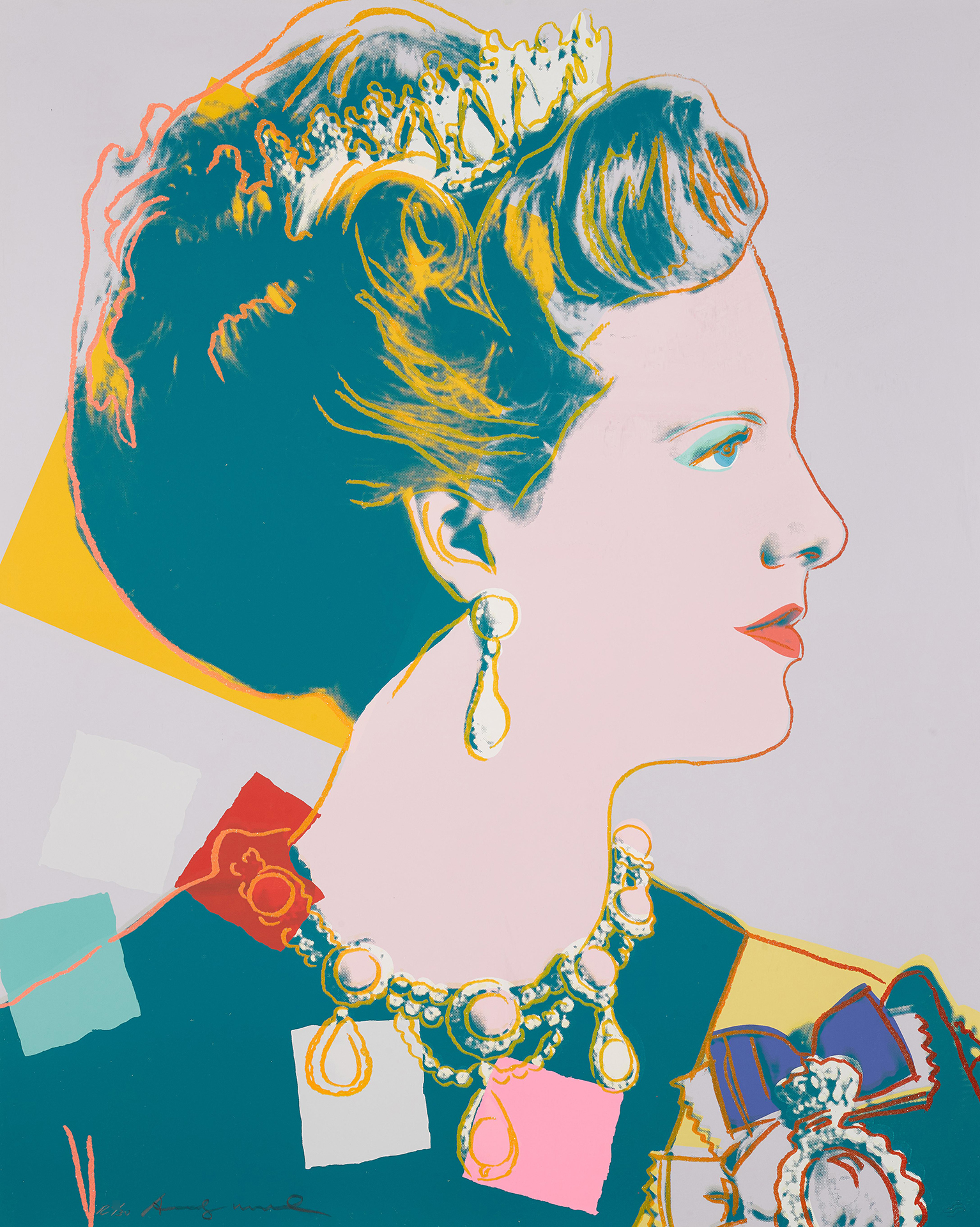 Queen Margrethe II of Denmark (FS II.342) by Andy Warhol