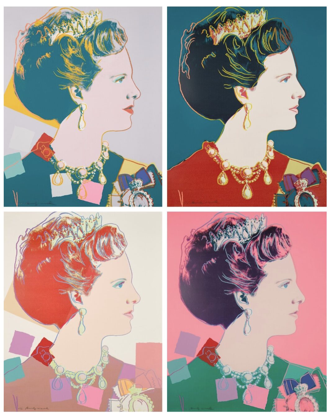 Queen Margrethe II Of Denmark Complete Portfolio (Reigning Queens) by Andy Warhol