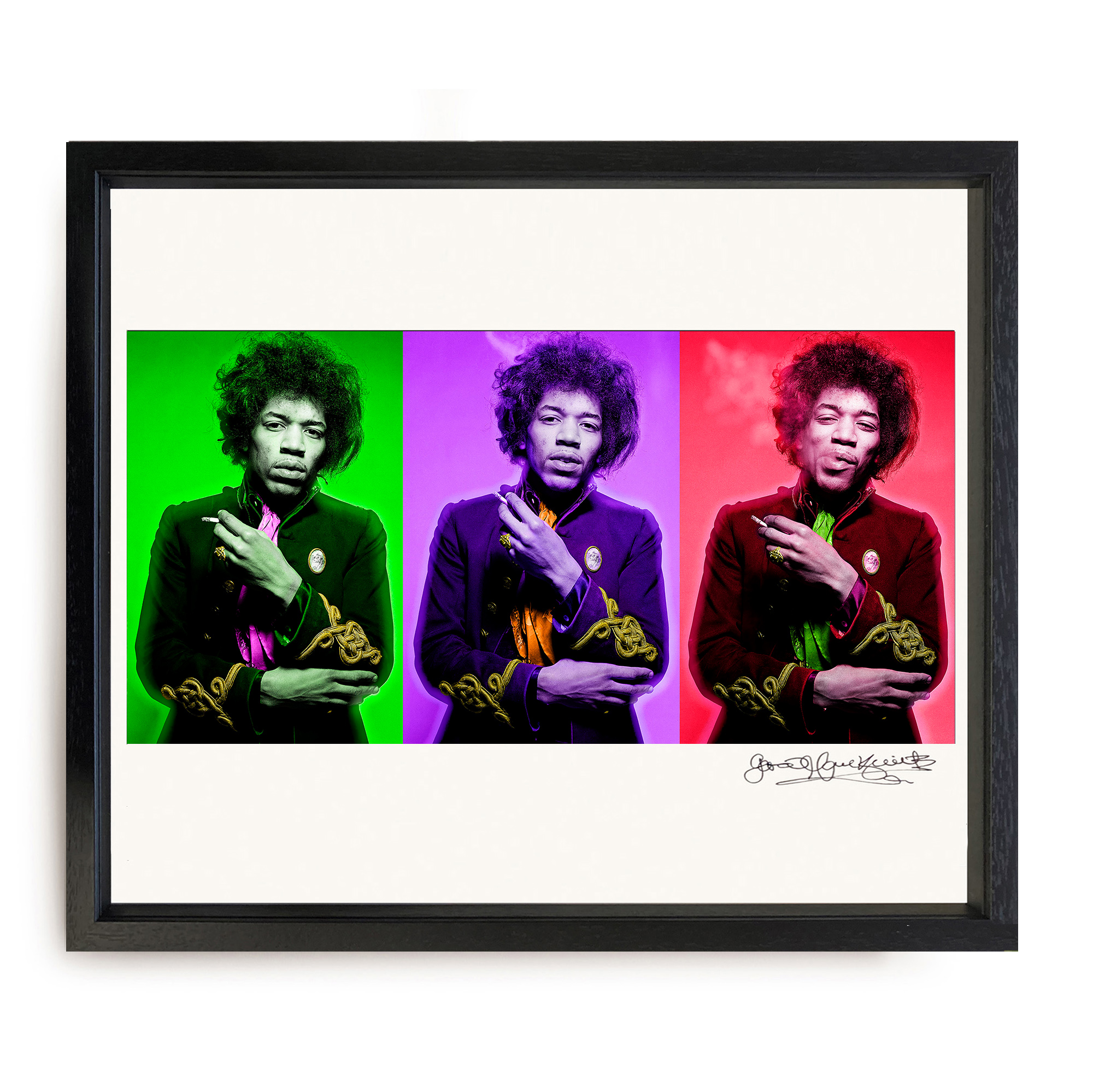 Jimi Hendrix, Smoking Tiptych by Gered Mankowitz