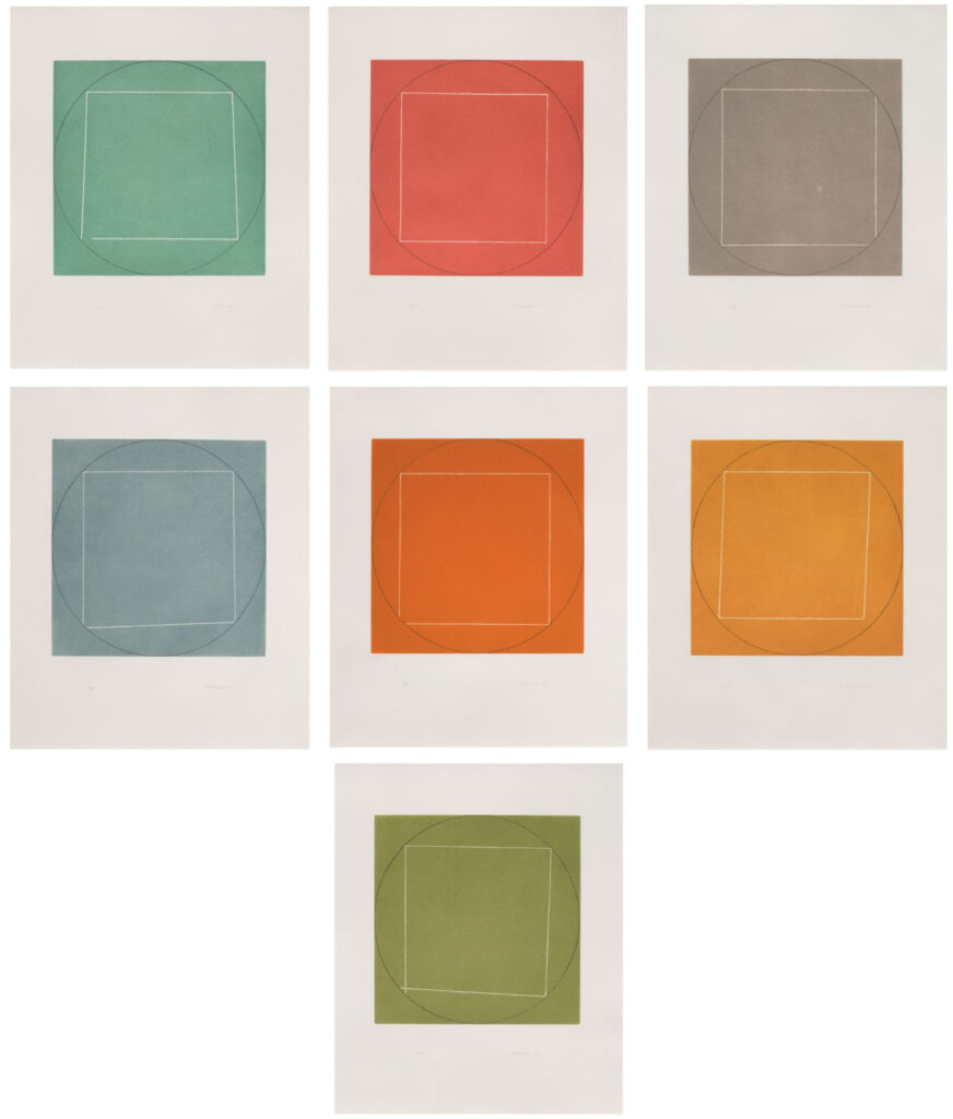 Seven Aquatints by Robert Mangold