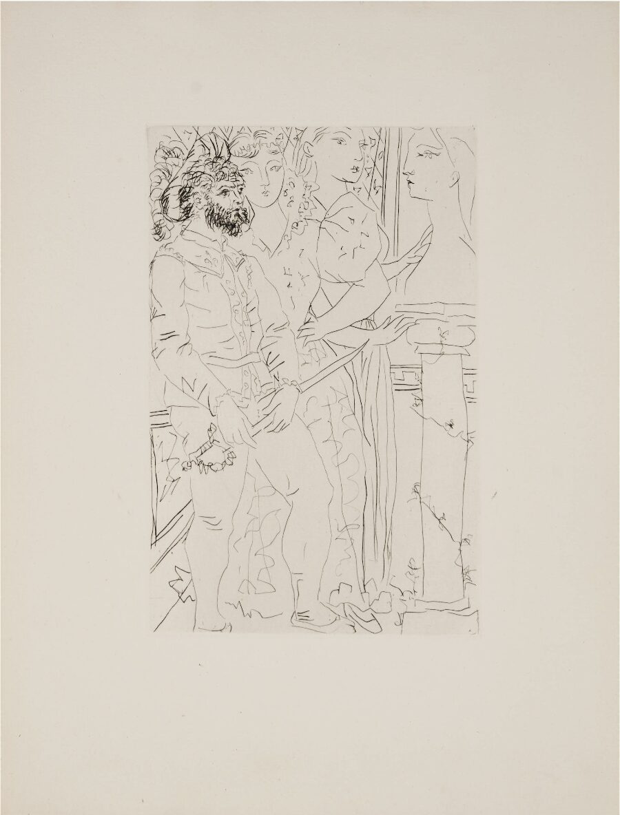 Aux trois acteurs (Suite Vollard 77) by Pablo Picasso