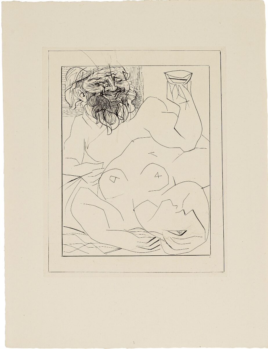 Bacchus et femme nue étendue by Pablo Picasso