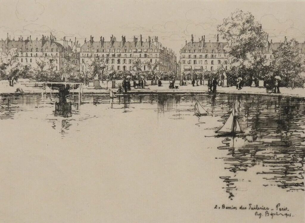 Le bassin des Tuileries by Eugène Béjot