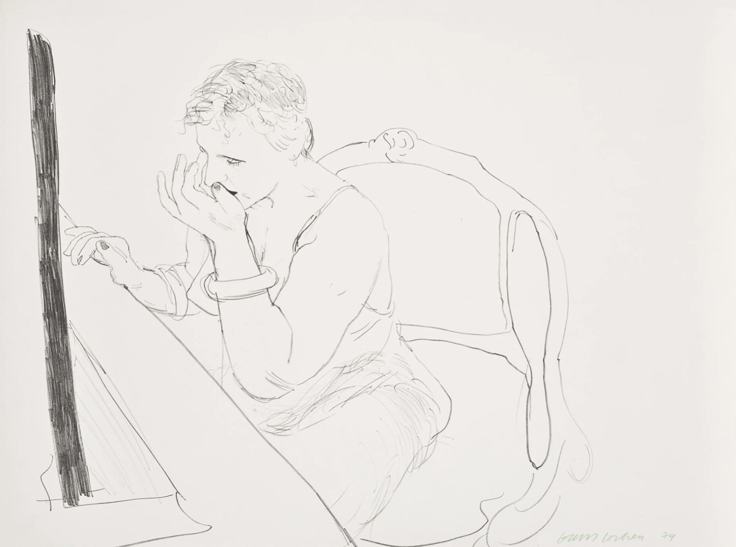 Celia Adjusting Her Eyelash (G.837) by David Hockney