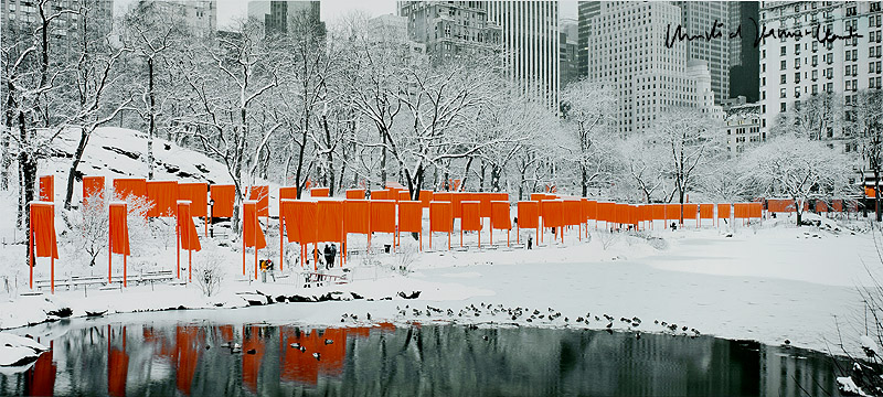 The Gates Skyline in the snow by Christo and Jeanne-Claude