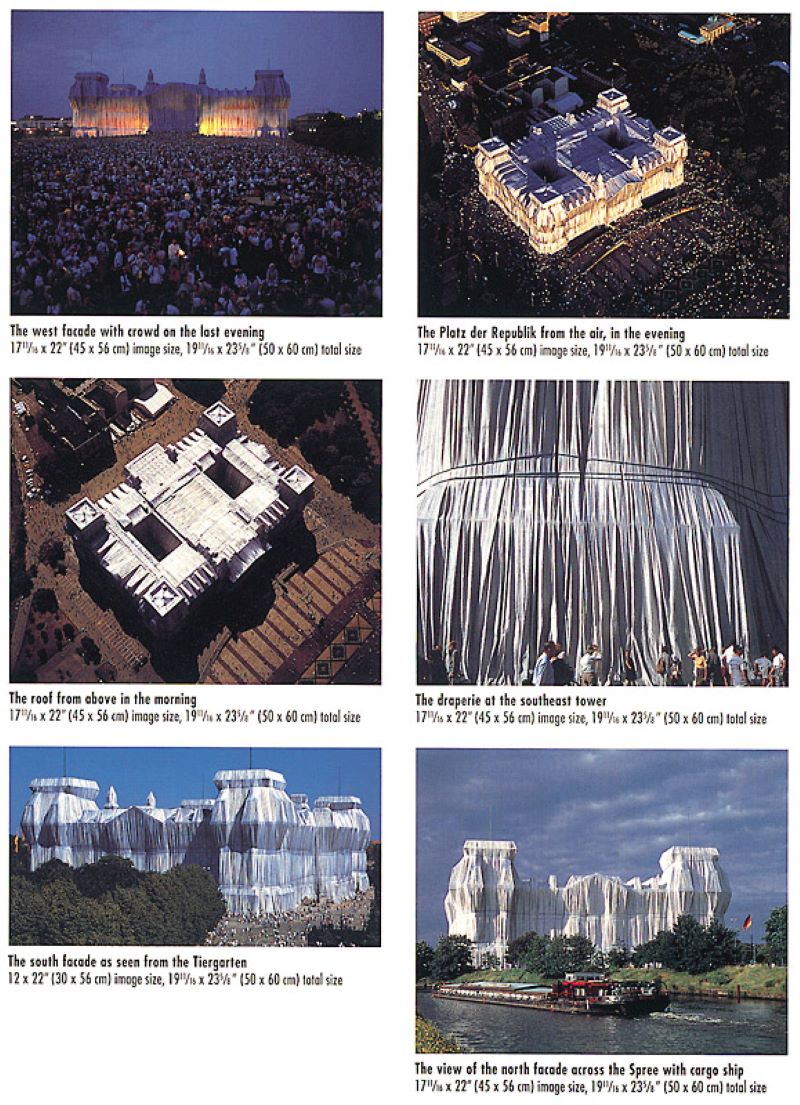 Wrapped Reichstag portfolio II, 6 sheets by Christo and Jeanne-Claude