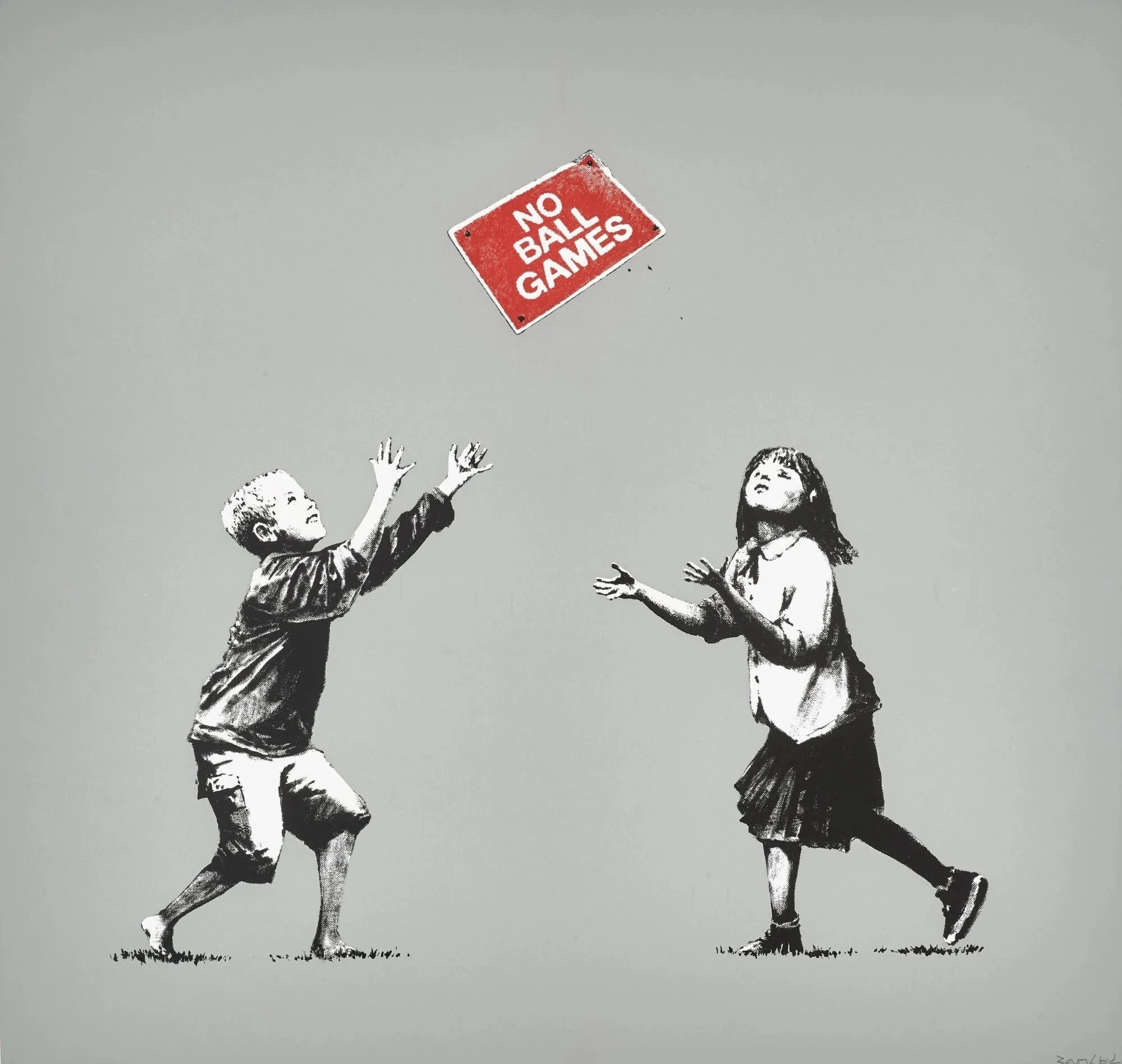 No Ball Games – grey by Banksy