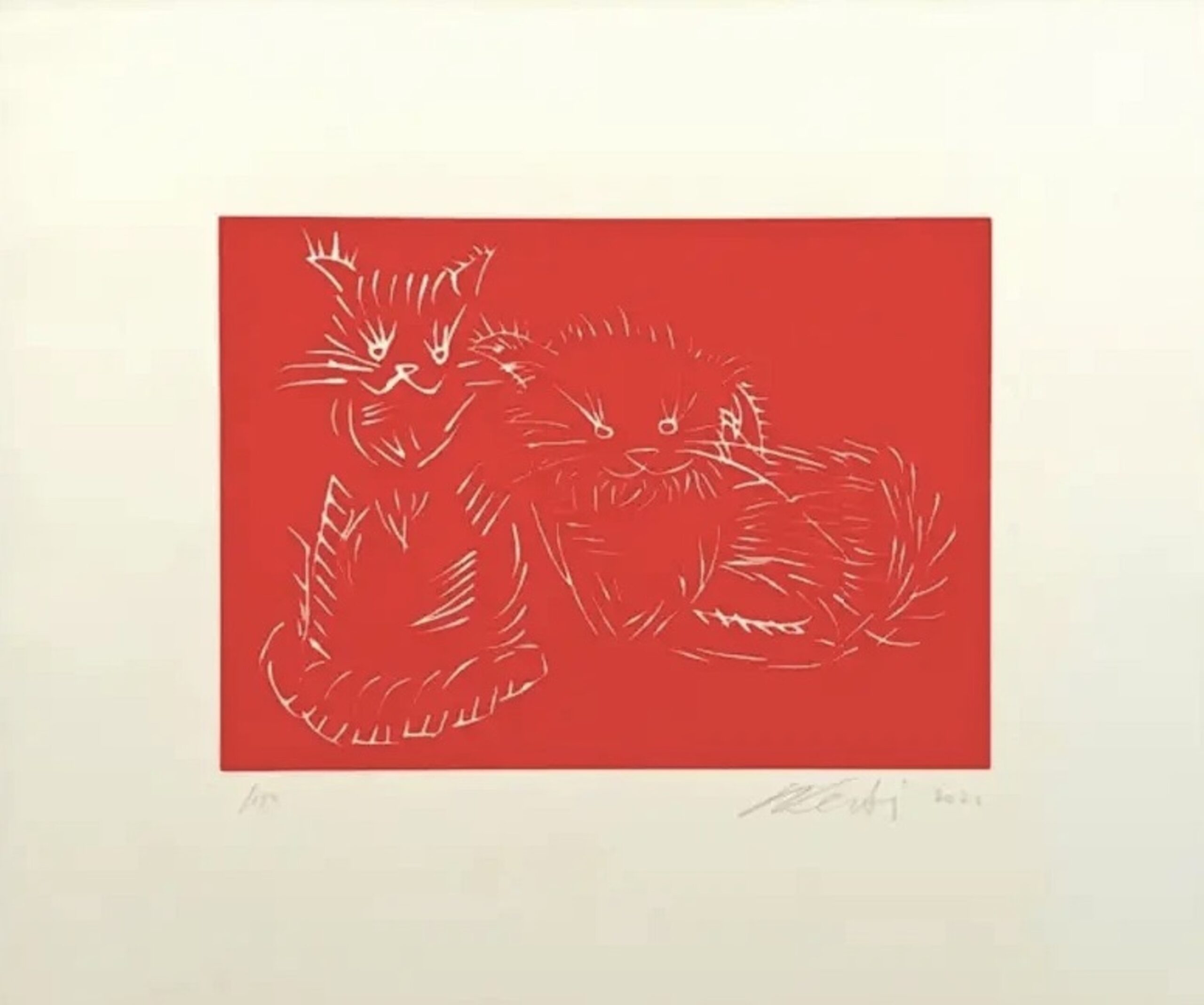 Cats, red by Ai Weiwei