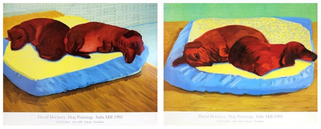 The Set of Two – Dog 38 and Dog 43 by David Hockney