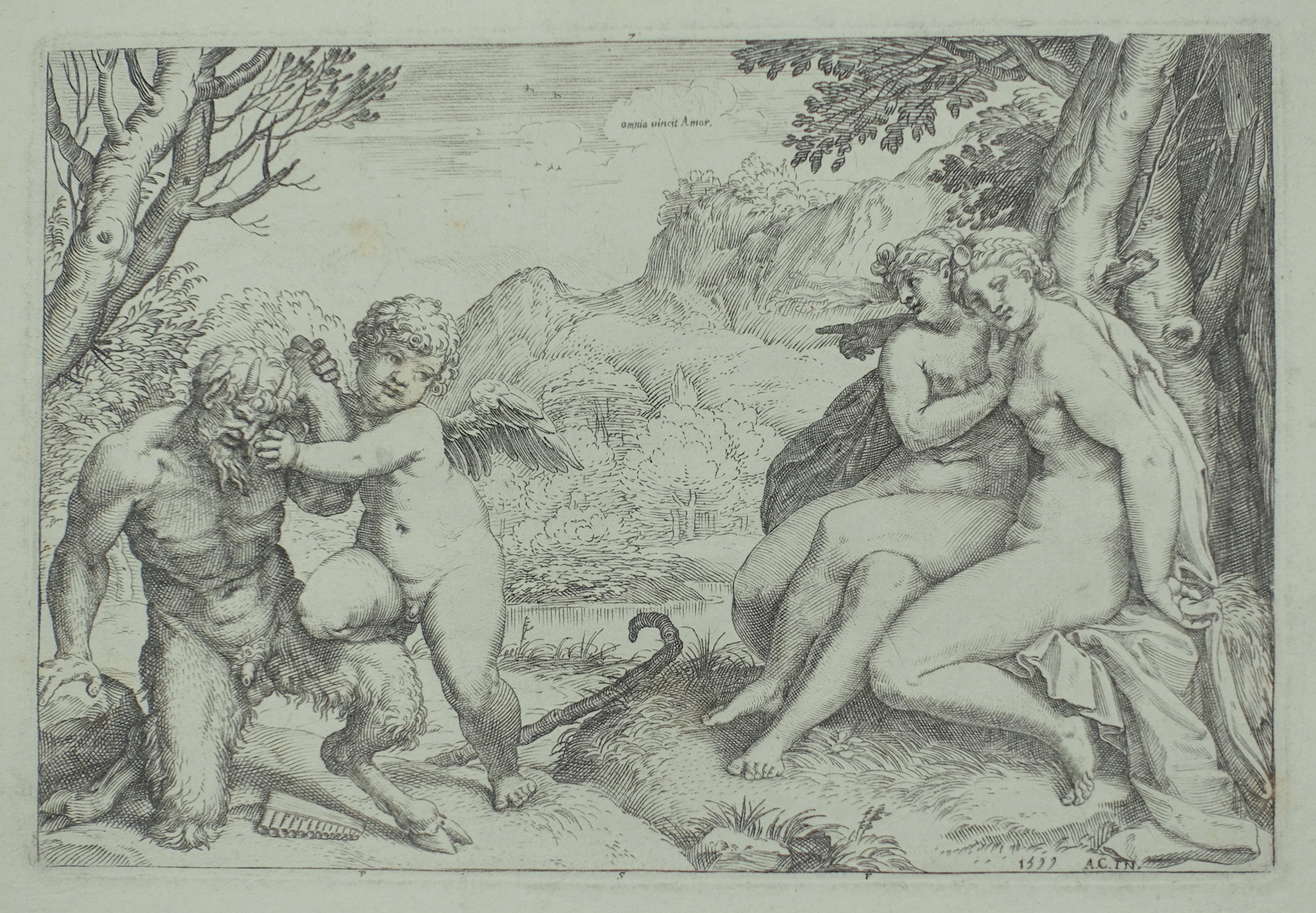 Omnia vincit Amor (Love conquers all) by Agostino Carracci