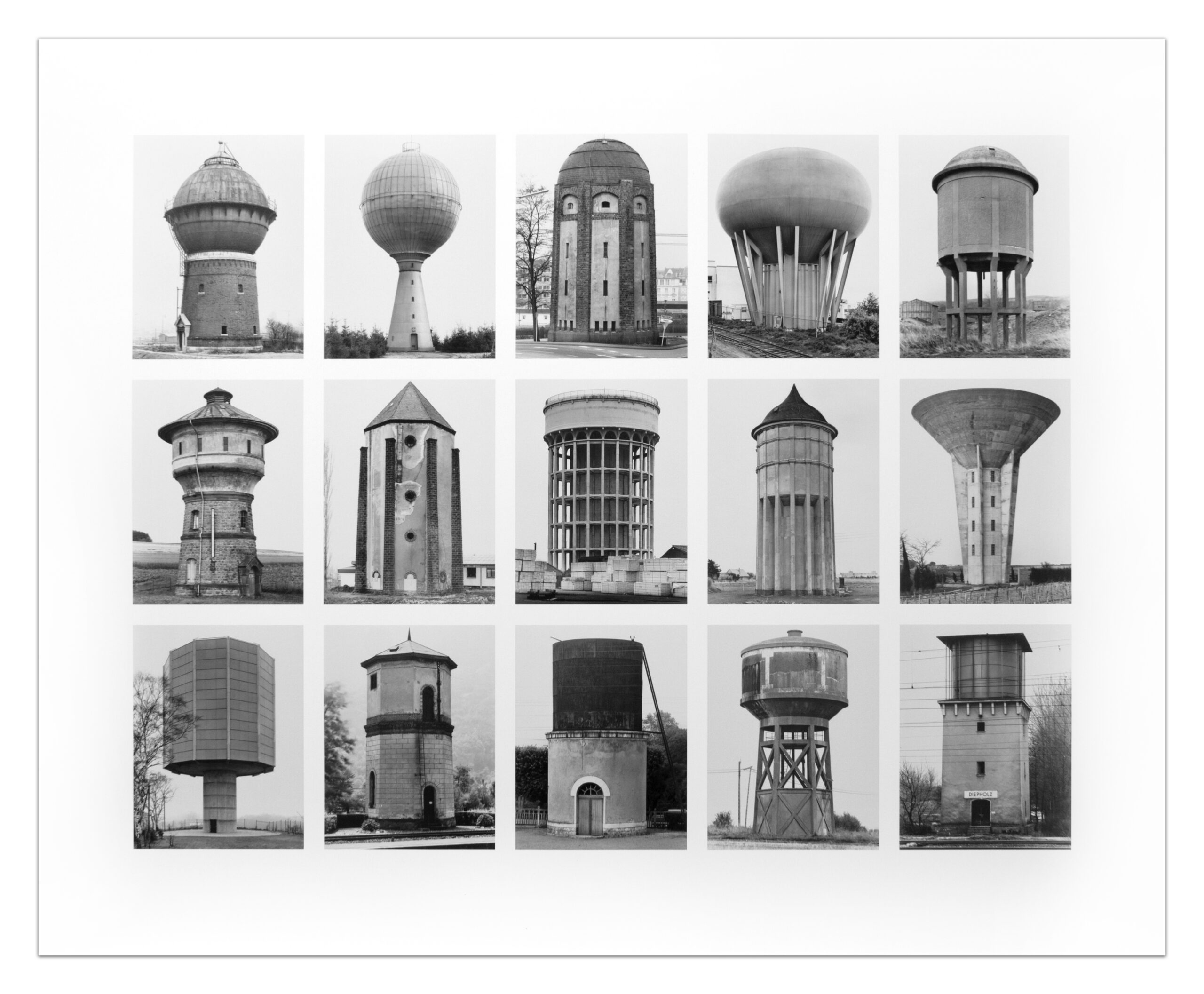 Wasserturme (Water Towers),  Image IV from the series: Typologies by Bernd & Hilla Becher