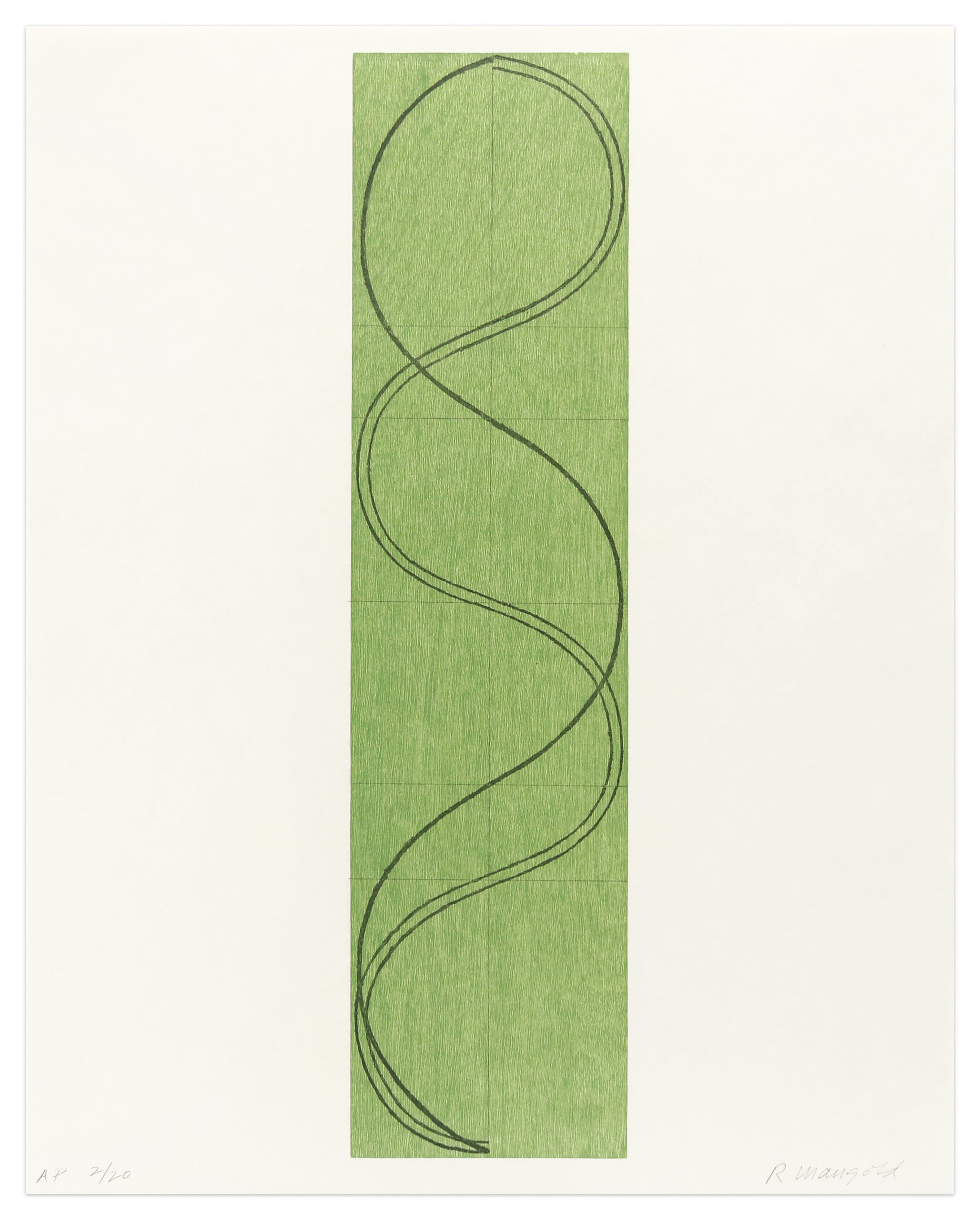 Green Column/Figure by Robert Mangold