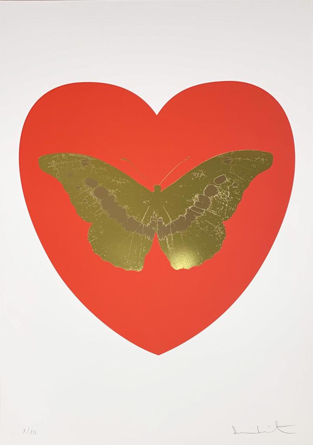 I Love You – Red/ Oriental Gold/ Cool Gold by Damien Hirst