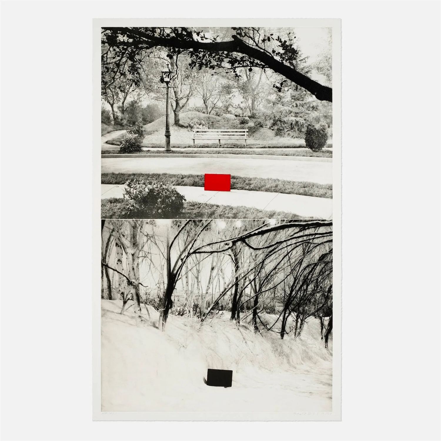 Two Sets (One with Bench) by John Baldessari