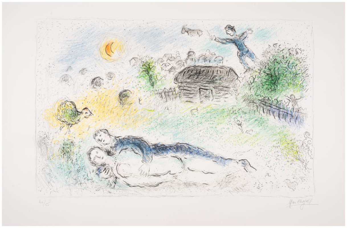 Les Amoureux à l’Isba by Marc Chagall