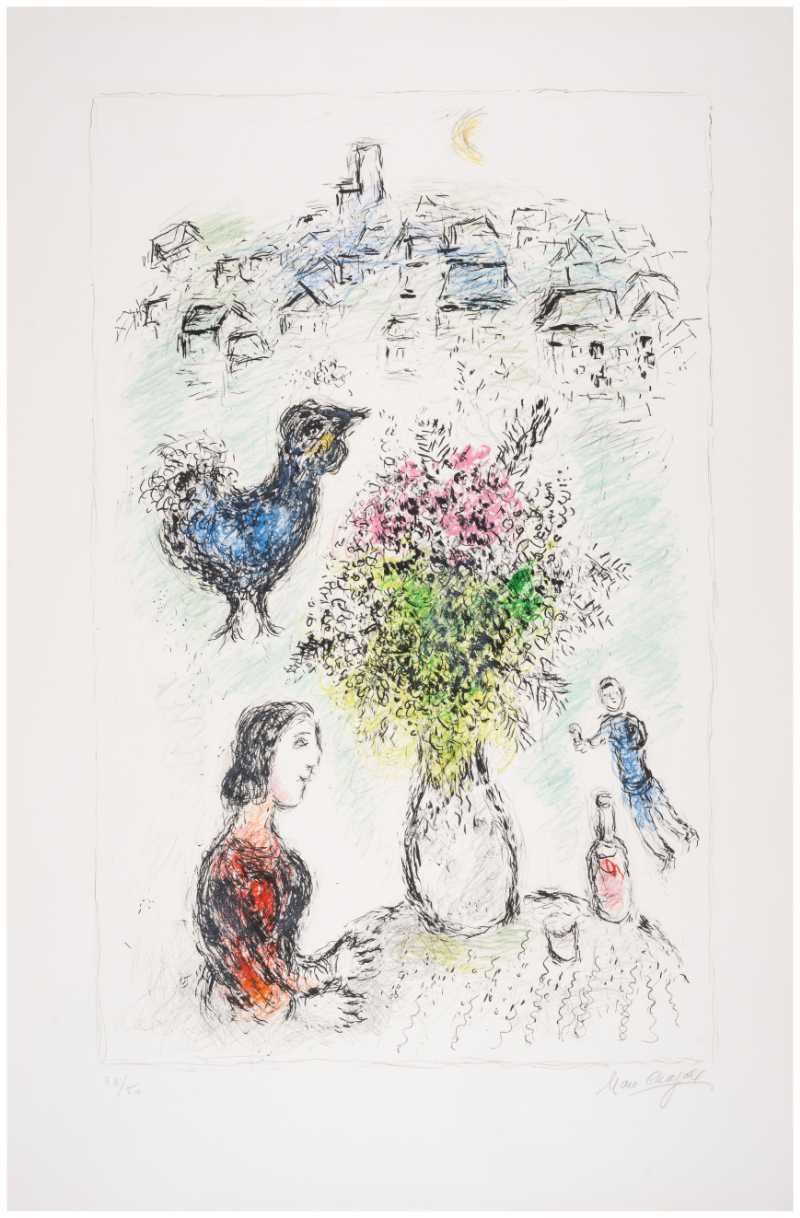 Le Bouquet Rose by Marc Chagall