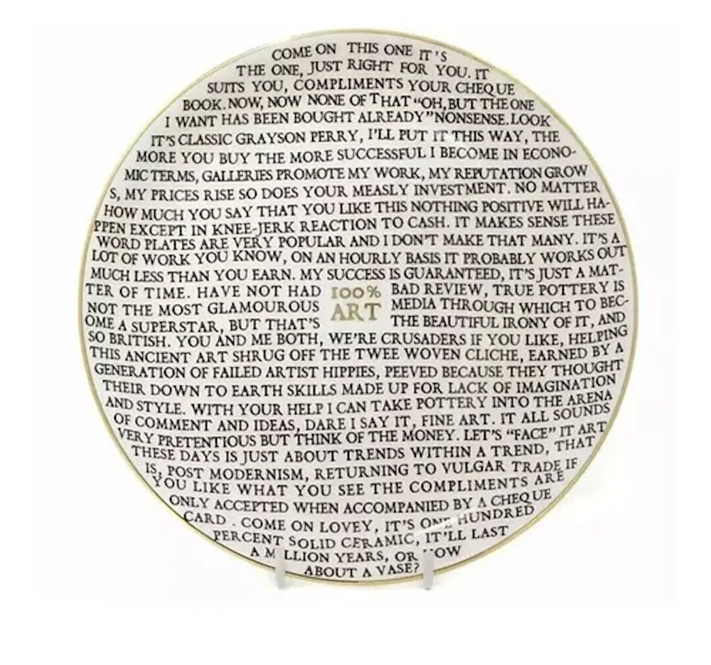 100% Art Plate by Grayson Perry