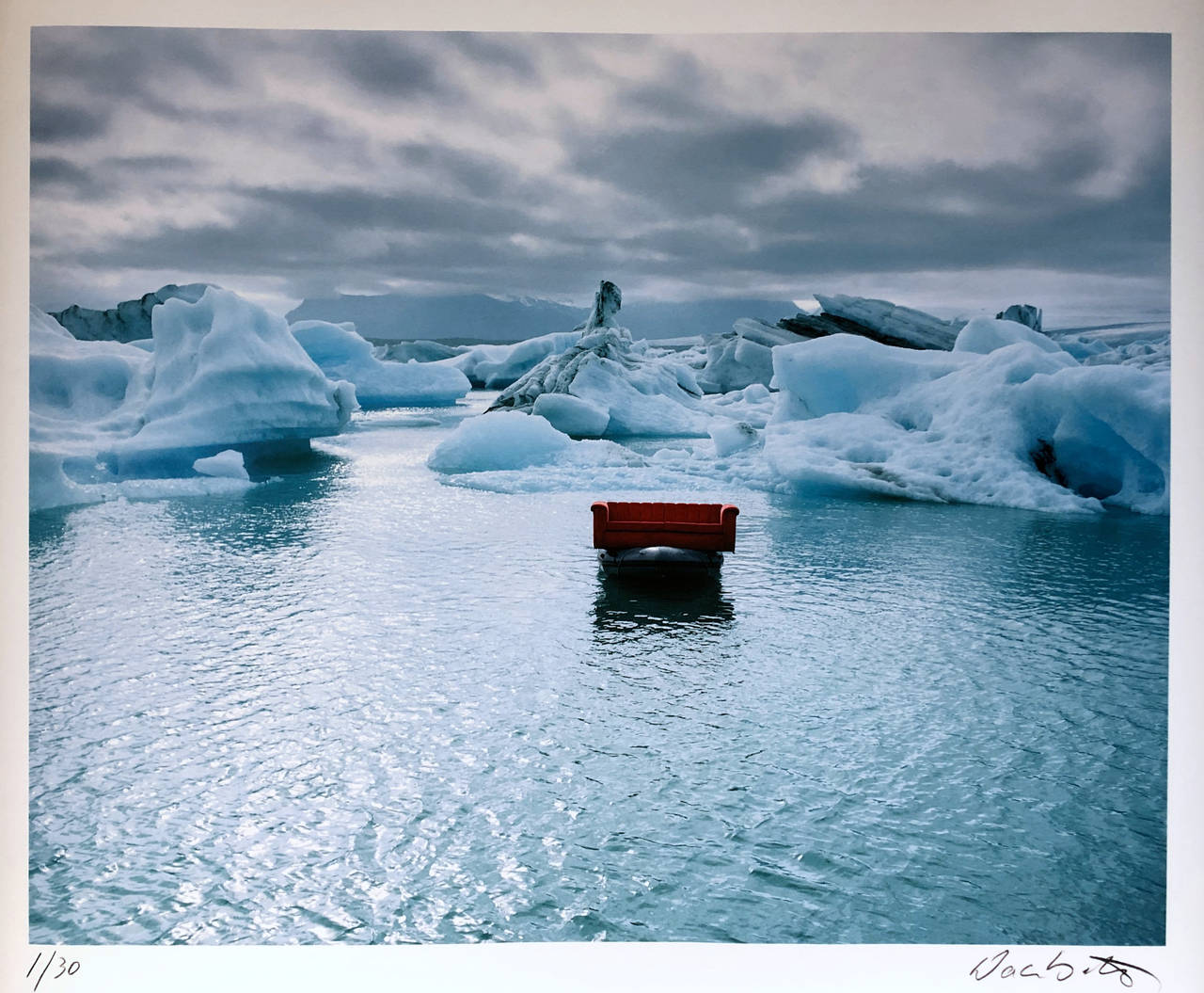 The Red Couch – Gletscherlagune Island, 2003 by Horst Wackerbarth