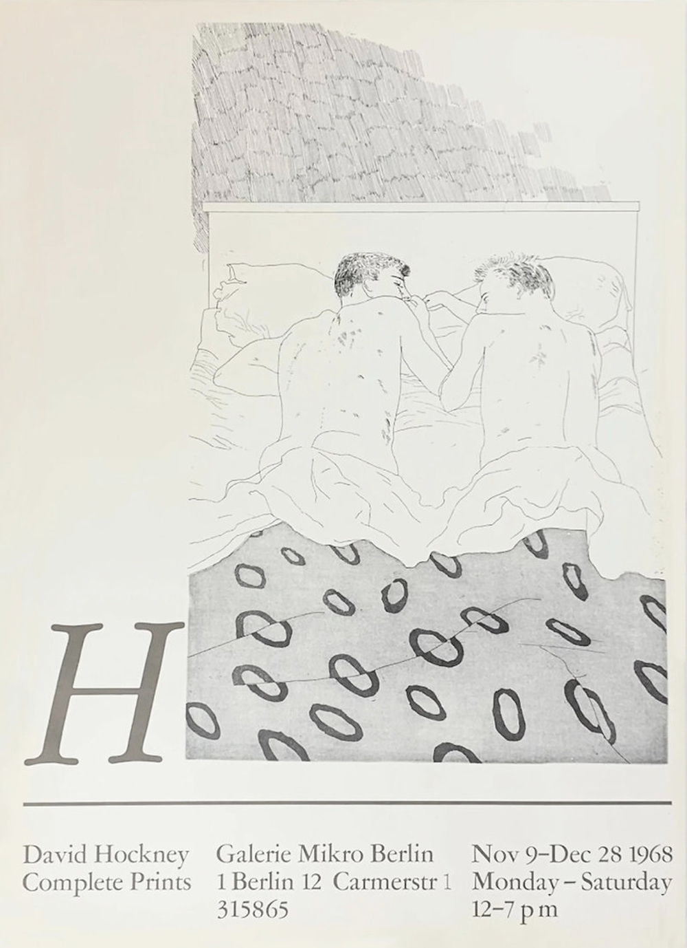 Two Boys Aged 23 or 24 Galerie Mikro Berlin 1968 by David Hockney