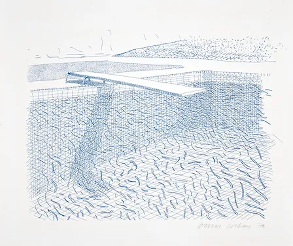 Lithographic Water Made of Lines T210, TG 253 by David Hockney