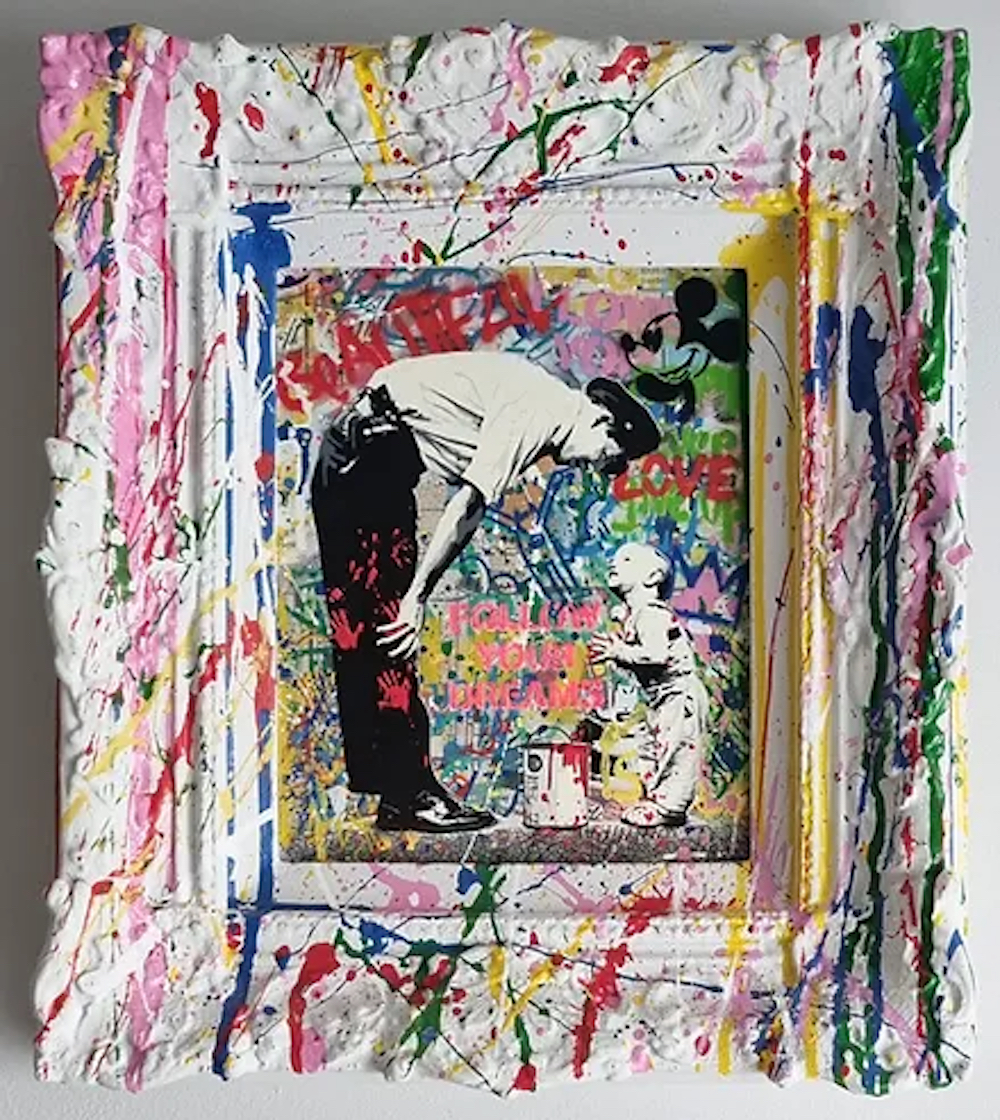 Mr Brainwash Not Guilty Unique Work on Canvas and Wooden Frame by Mr Brainwash