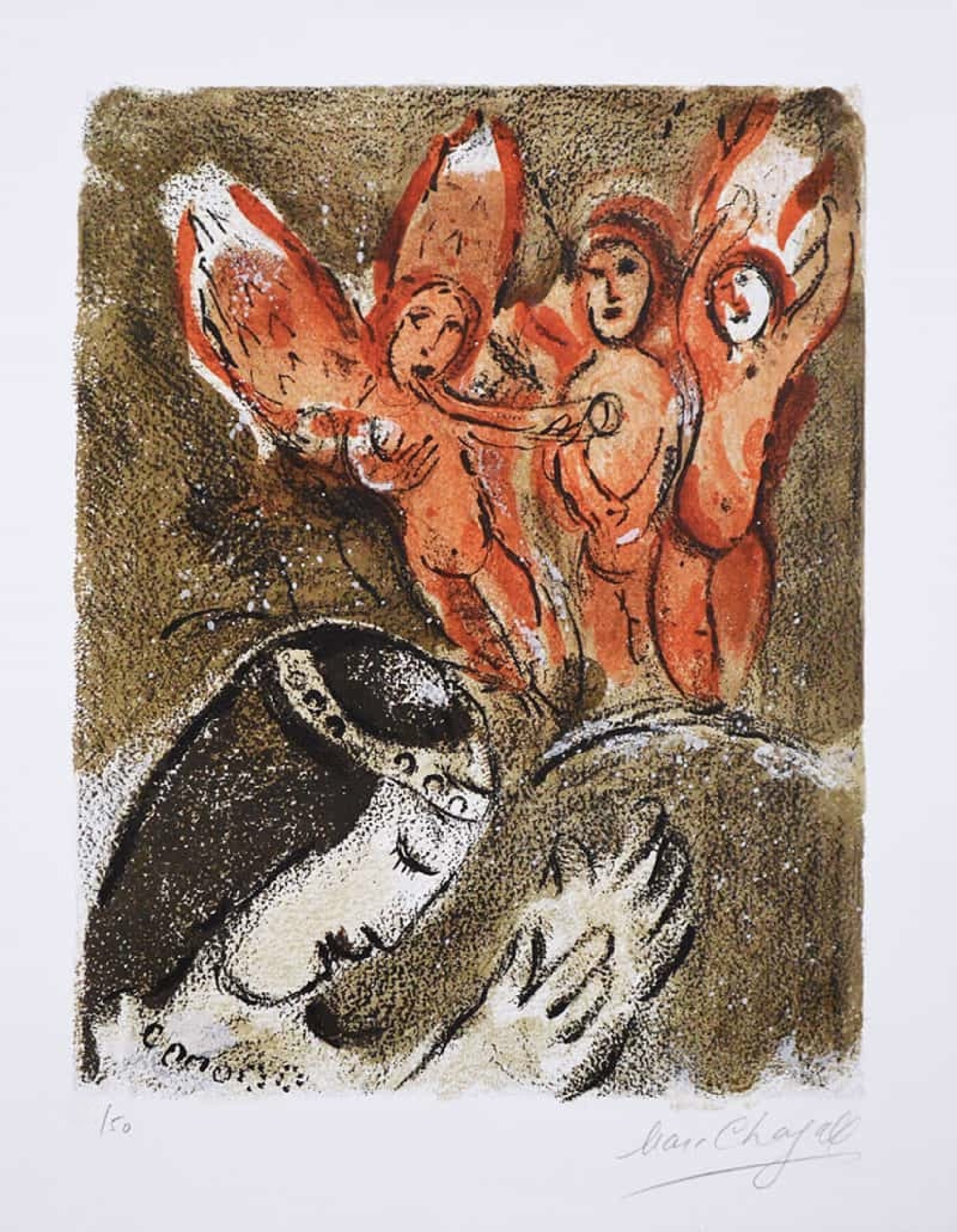 Sara and the angels by Marc Chagall