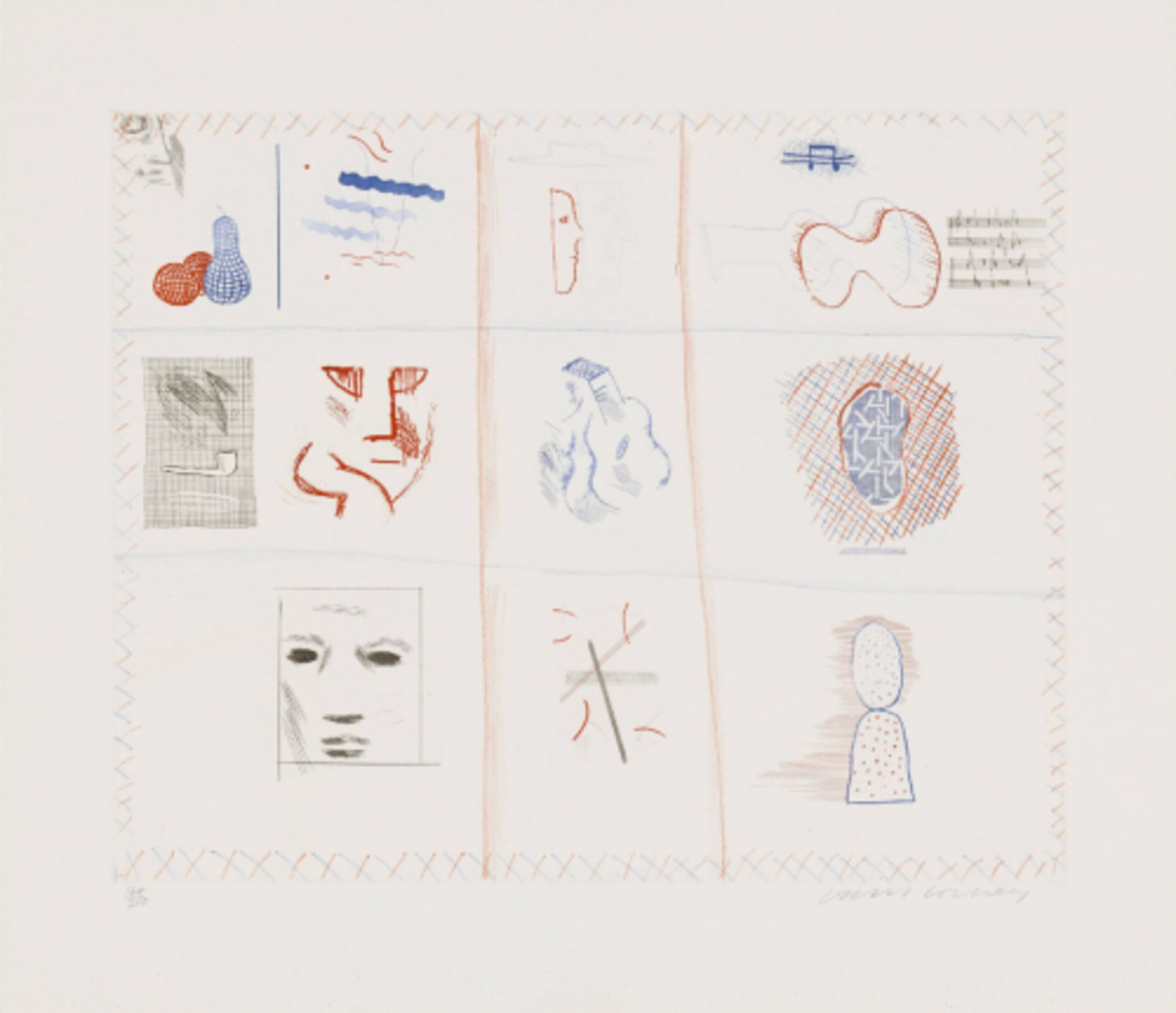 Franco-American Mail (from The Blue Guitar portfolio) by David Hockney