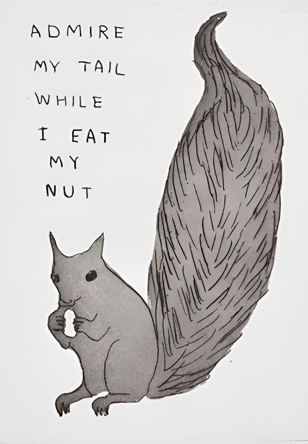 Admire My Tail While I Eat My Nuts by David Shrigley