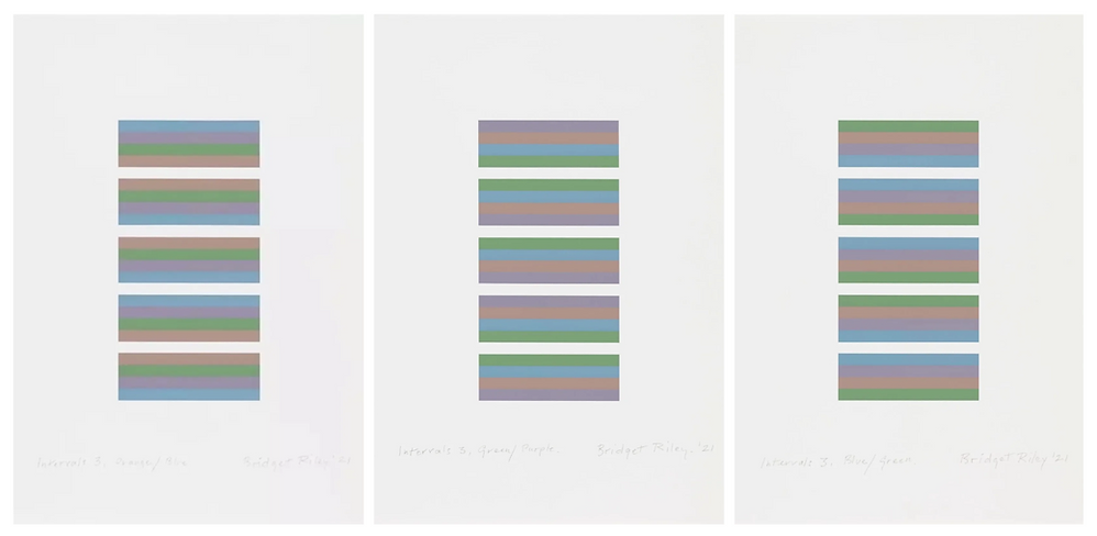 Bridget Riley Intervals 3 – The Matching Set of 3 by Bridget Riley