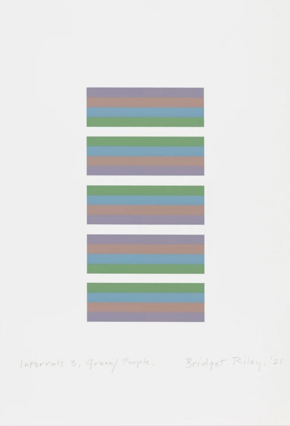 Bridget Riley Intervals 3 – Green/Purple by Bridget Riley