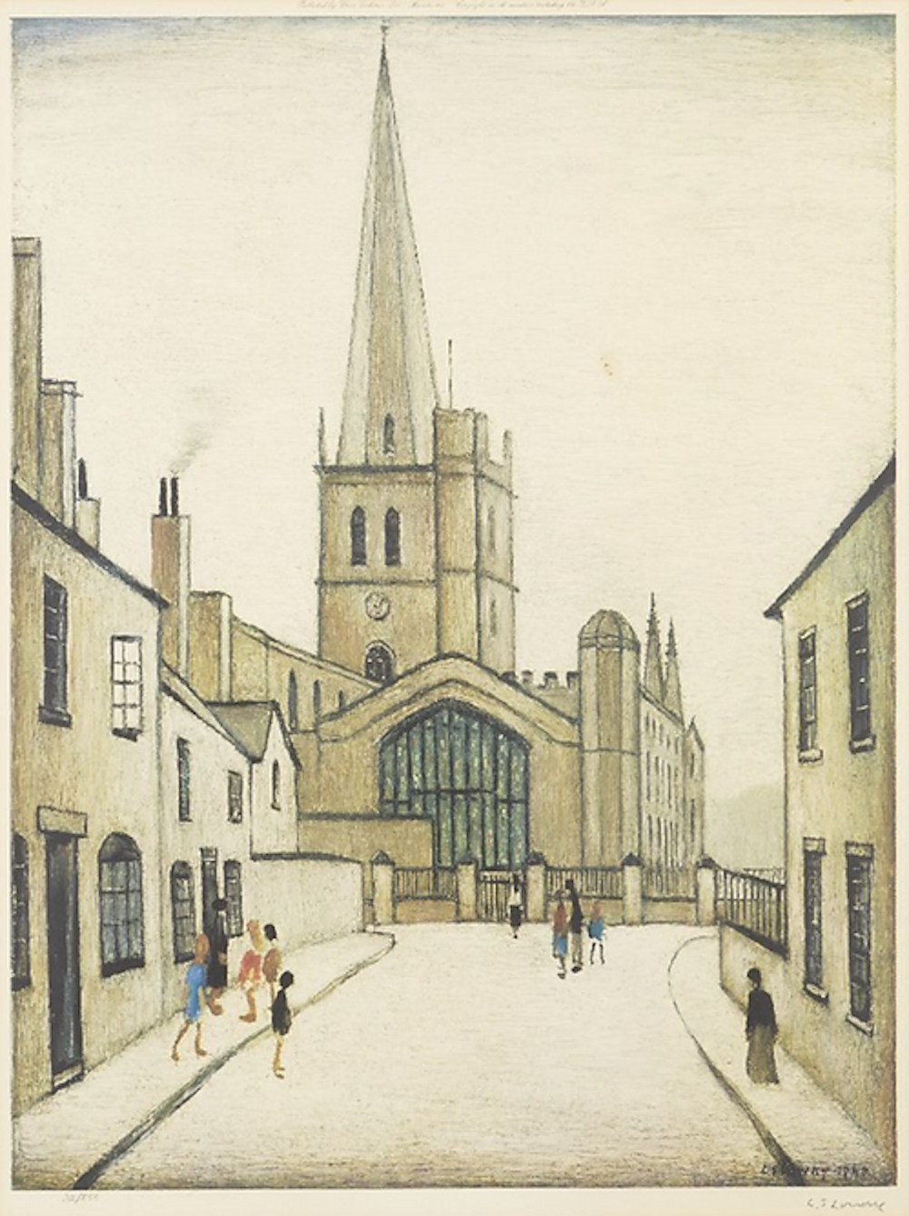 Burford Church by L. S. Lowry