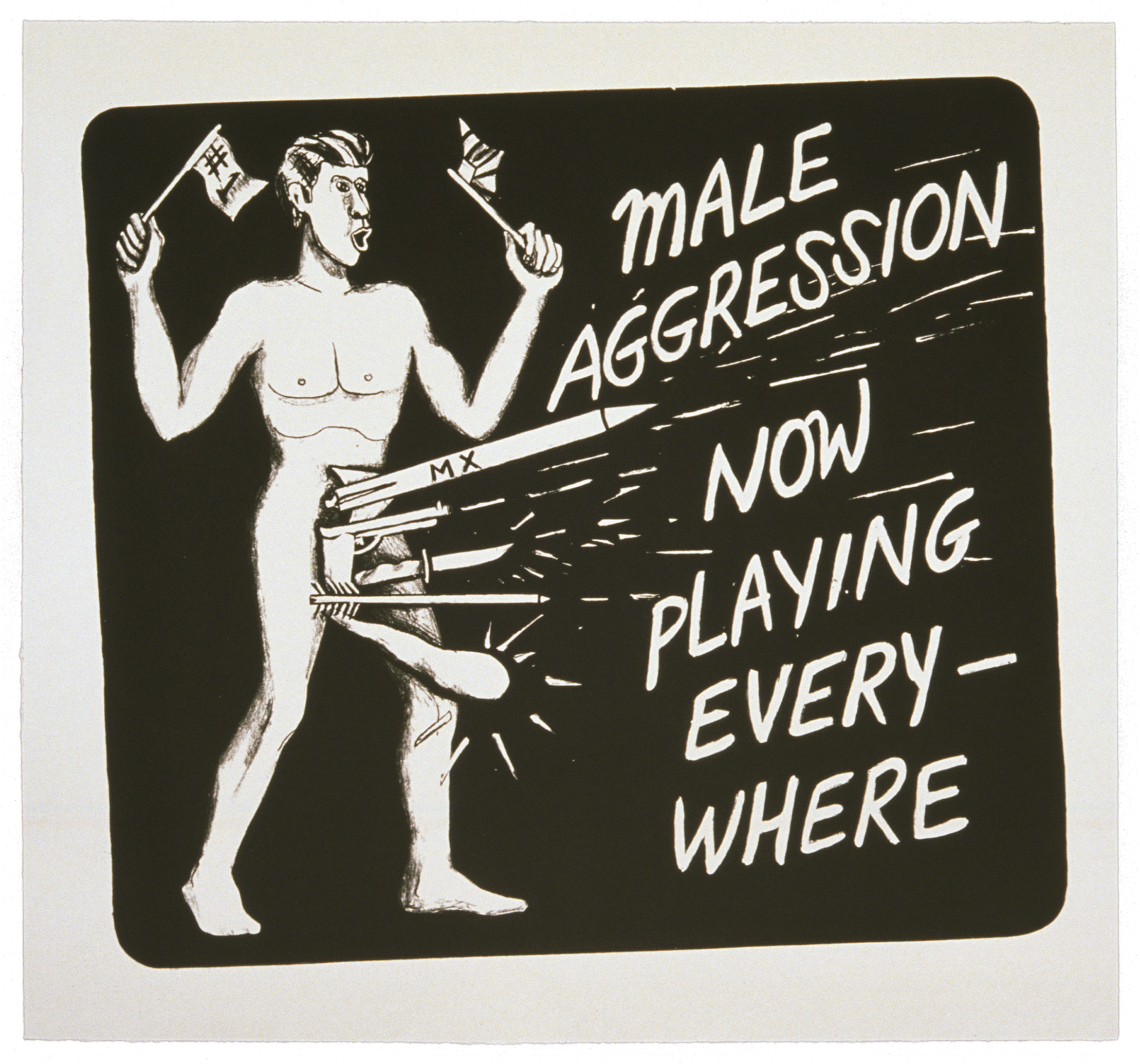 Male Aggression by Jonathan Borofsky