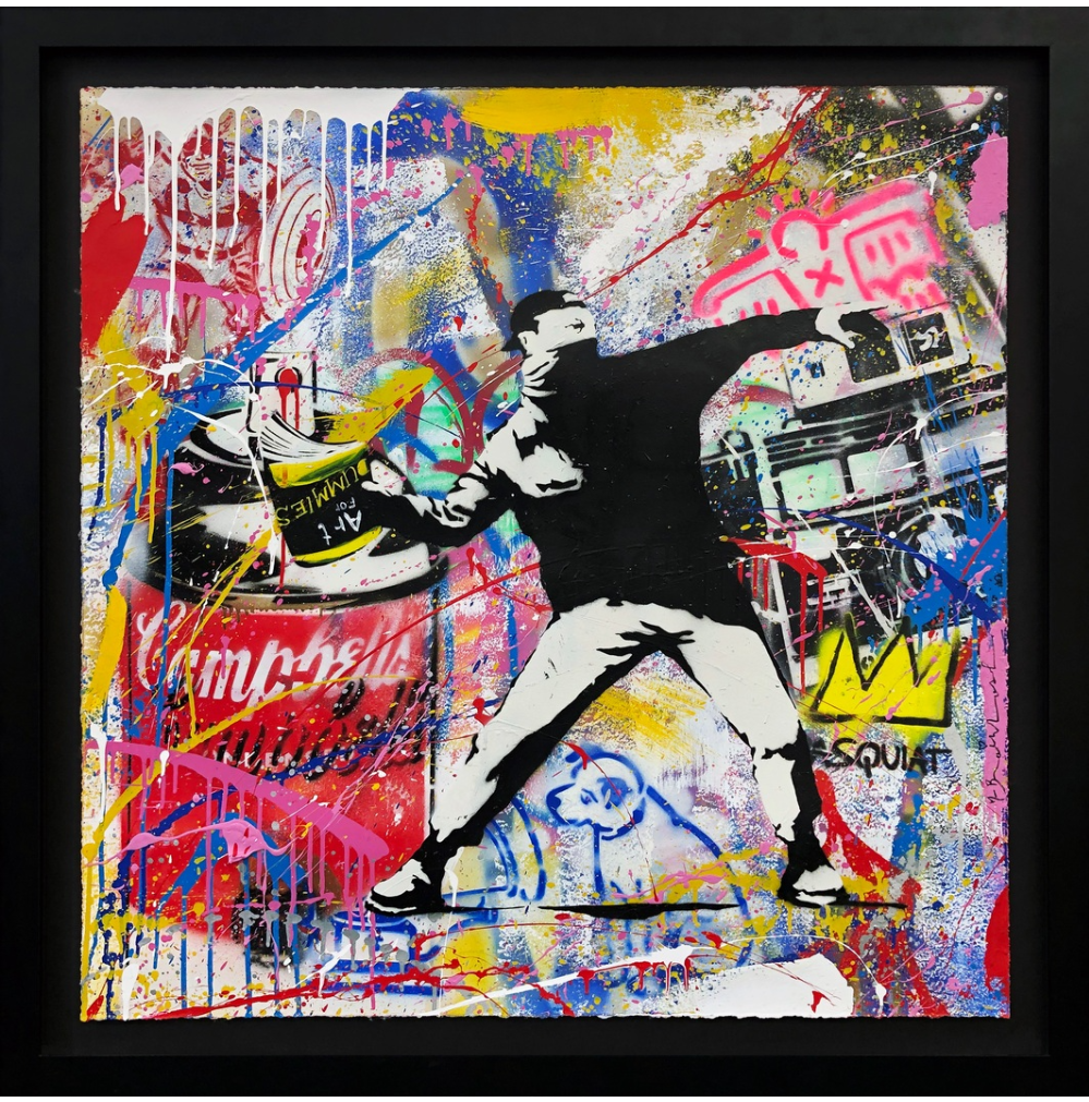 Banksy Thrower (Original) by Mr. Brainwash