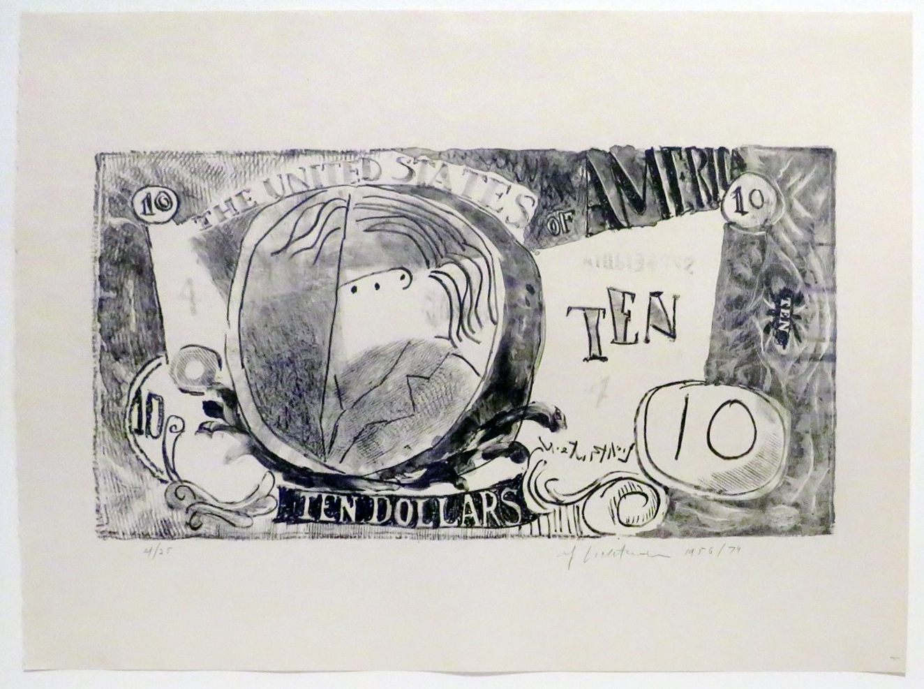 Ten Dollar Bill (Ten Dollars) by Roy Lichtenstein