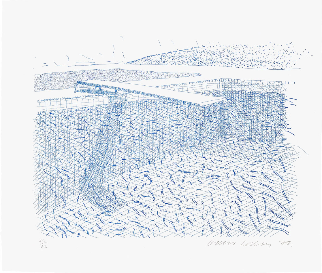 Lithographic Water Made of Lines by David Hockney